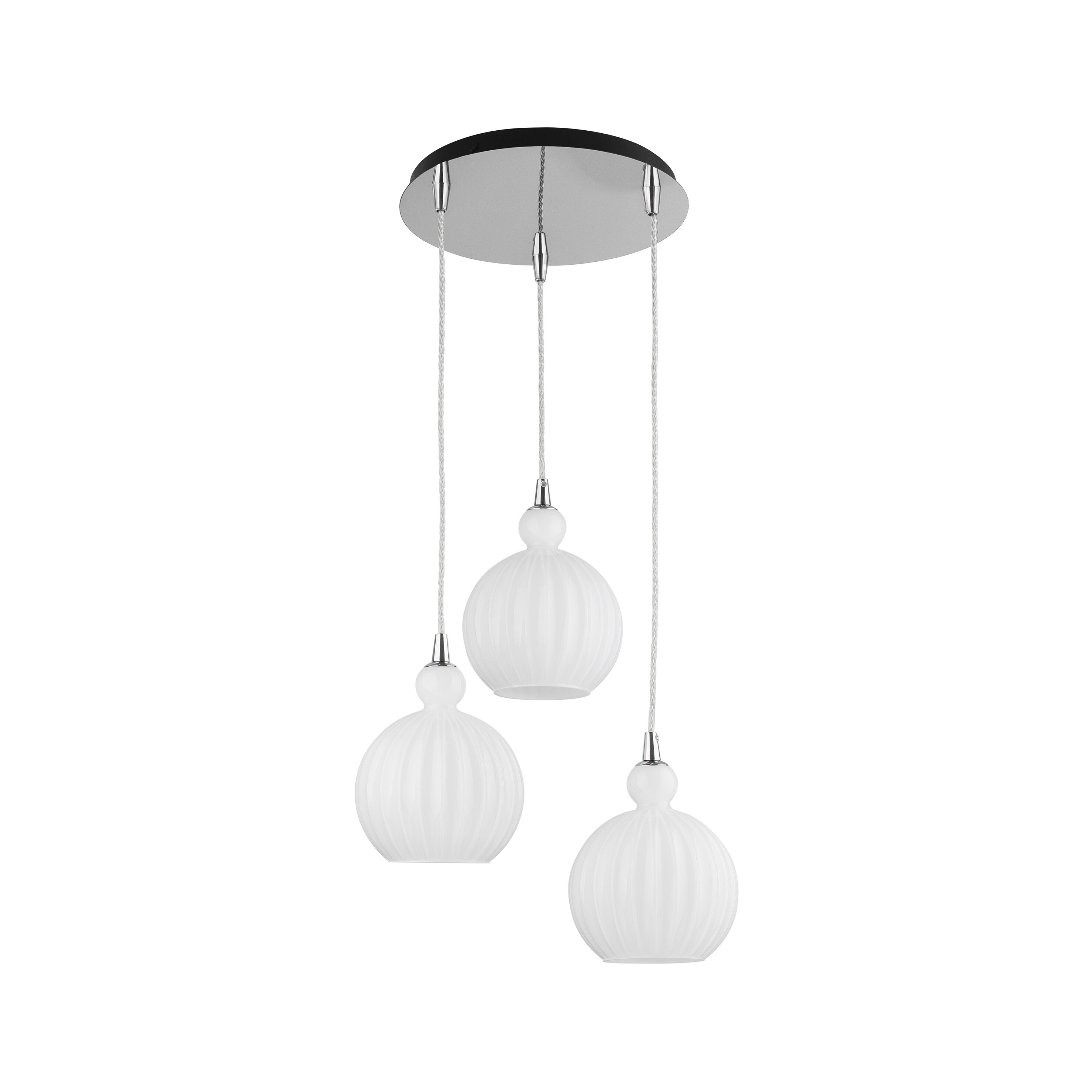 Nova Luce Odell - lampe suspendue - Ø cm - opale et chrome