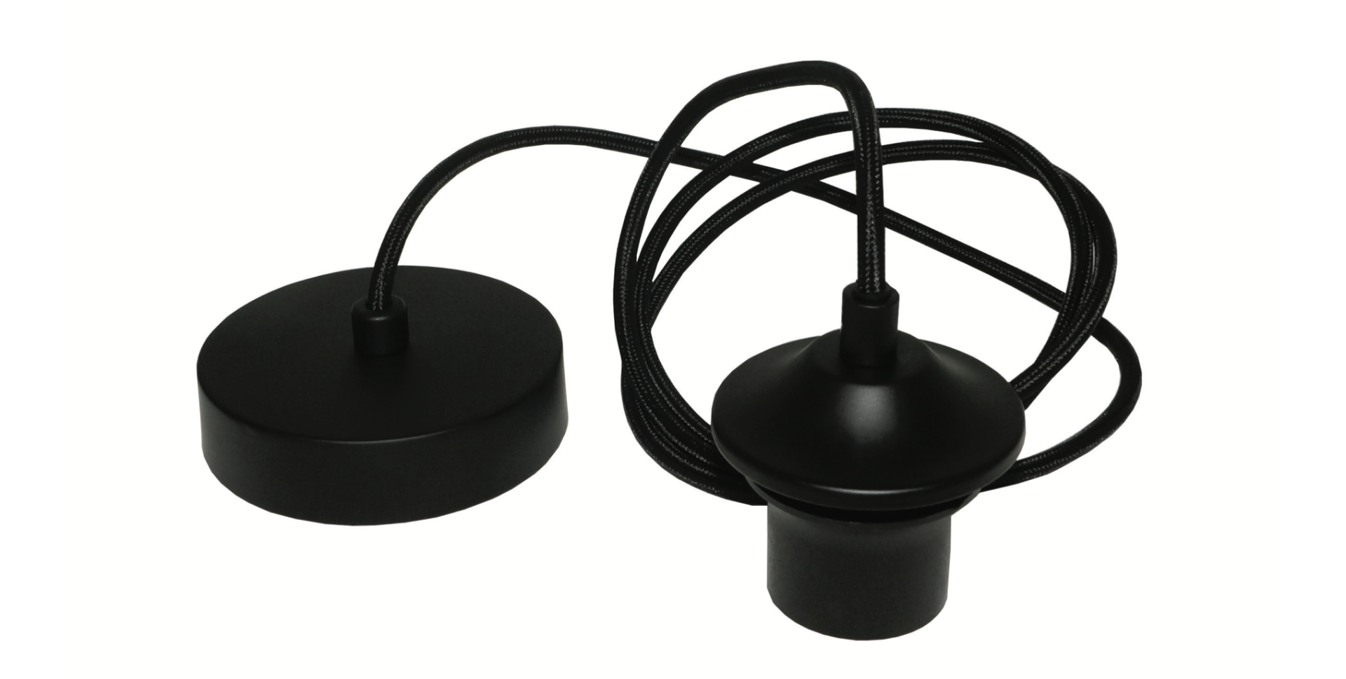 Artdelight Pendant - lampe suspendue avec cordon en fer - Ø cm - noir — vue 4
