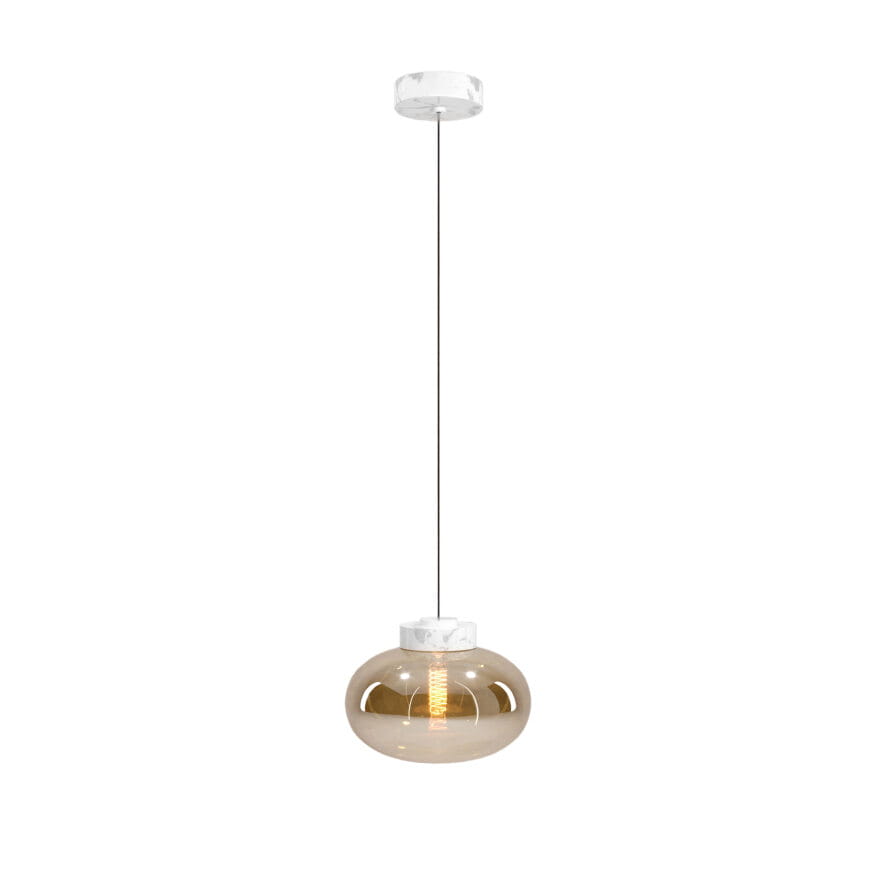 Maxlight Moonstone - lampe suspendue - Ø cm - verre ambré et blanc
