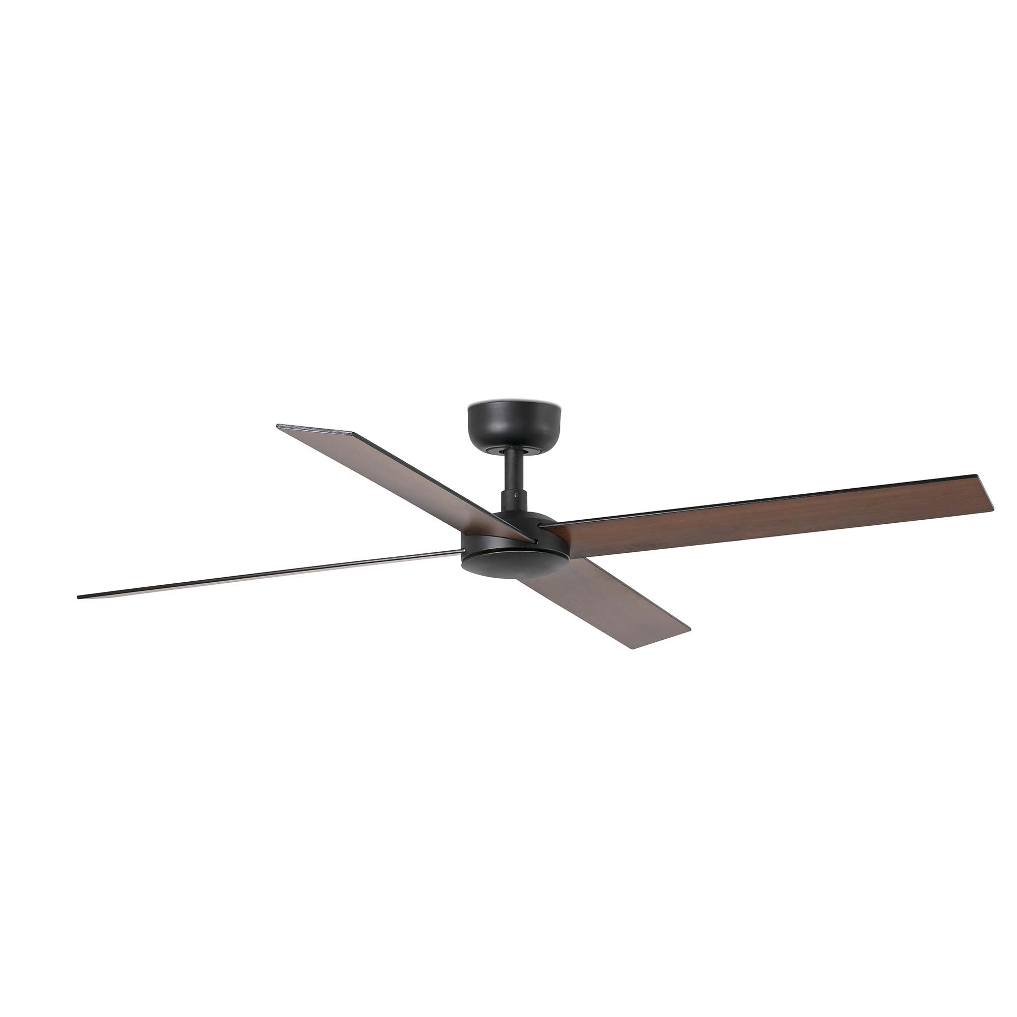 Faro Rudder L 4 - ventilateur de plafond - Ø - noir mat et noyer foncé
