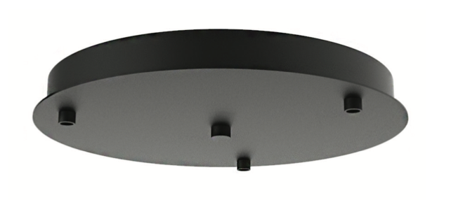 Artdelight - Plaque de plafond pour 3 points lumineux - Ø cm - noir