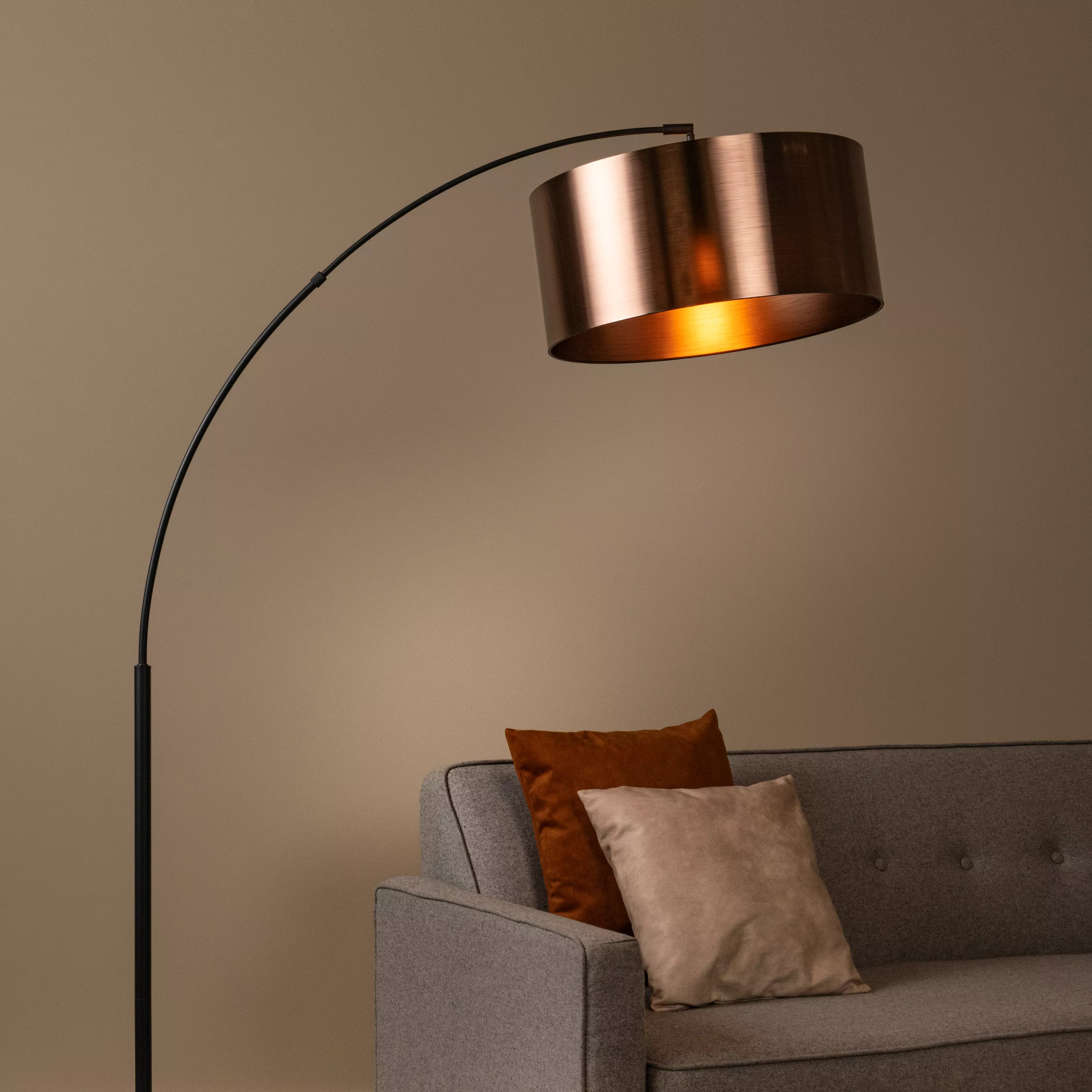 Lucide Rankos - lampe à arc - - noir et brun rouille