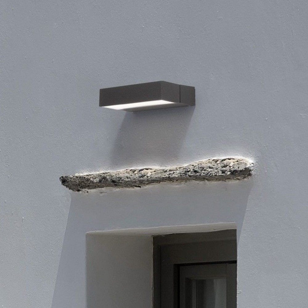 Nova Luce Ziri - applique murale extérieure - x 11,6 cm - 10W LED inclus - IP65 - anthracite foncé