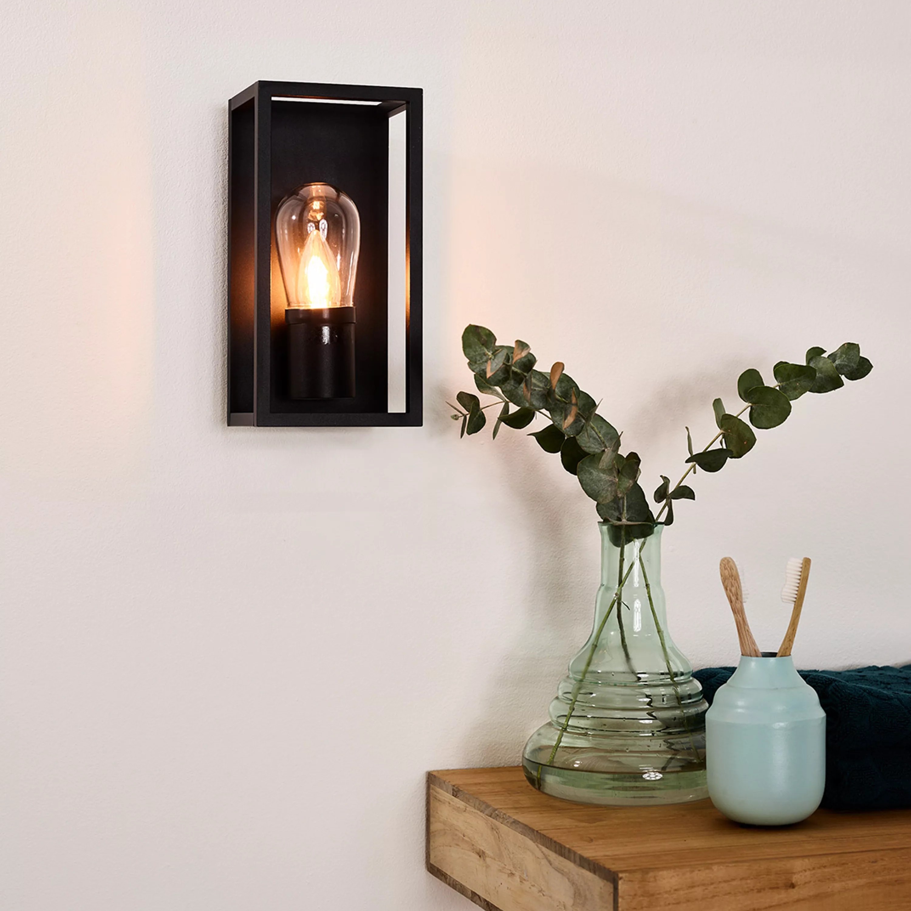 Lucide Carlyn - applique murale - 12,6 x 12,5 x - IP54 - noir