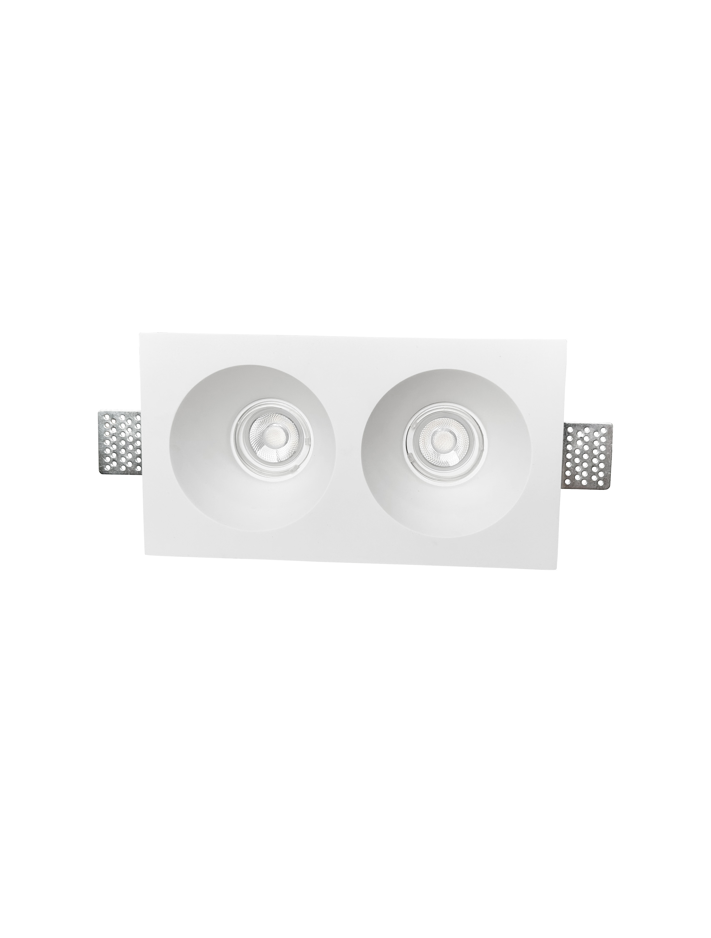 Nova Luce Mib - spot encastré double - mm, mm taille d"encastrement - plâtre blanc