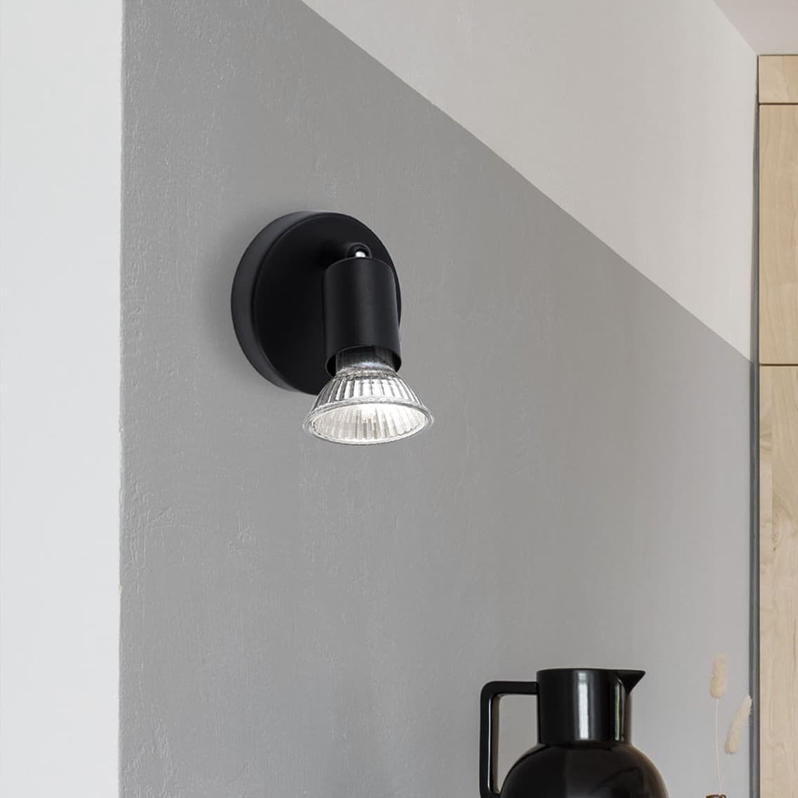 Nova Luce Lup - spot en saillie 1L - ,7 x 10,9 cm - noir satiné