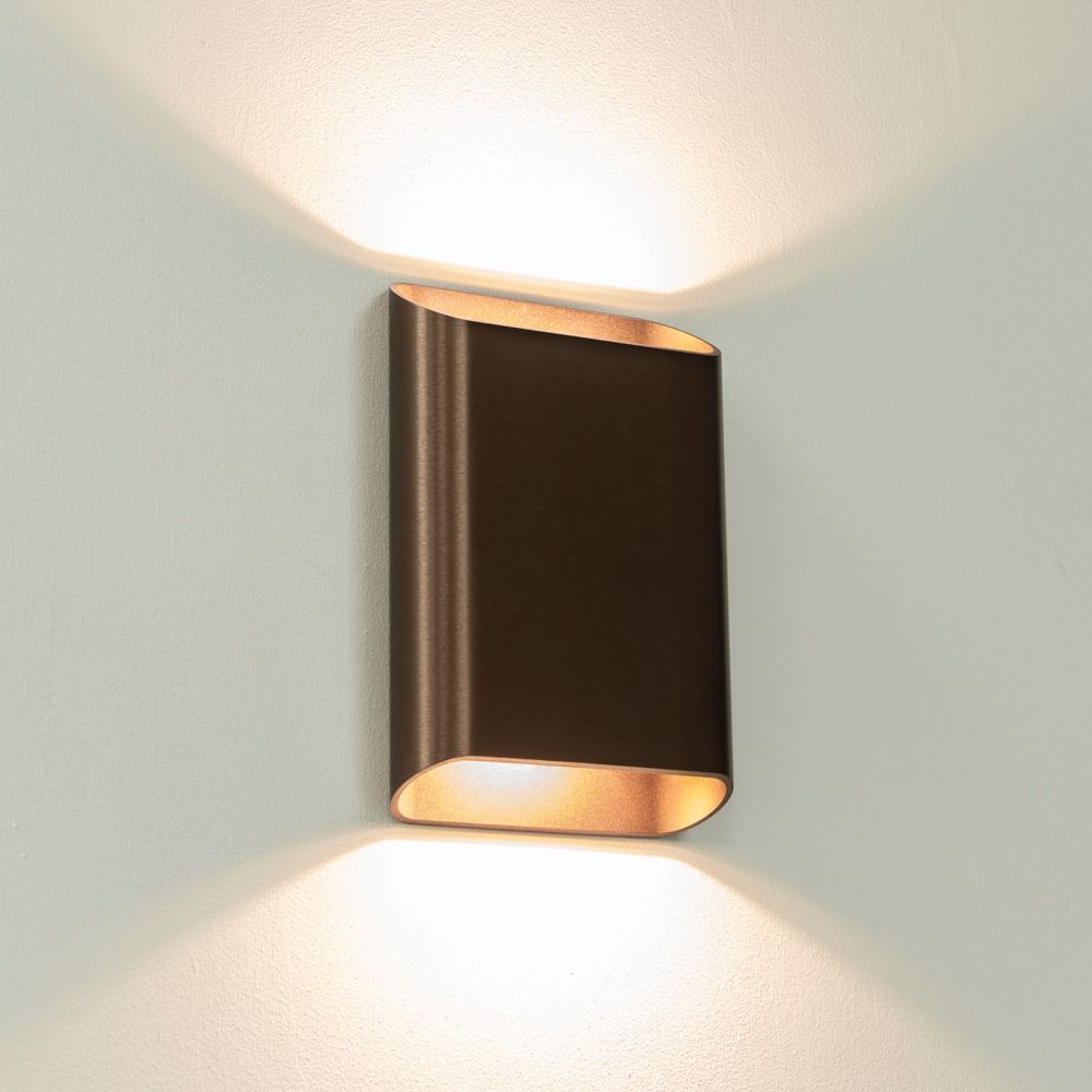 Artdelight Diaz Large - applique murale - ,5 x - W LED inclus - IP65 - bronze brossé