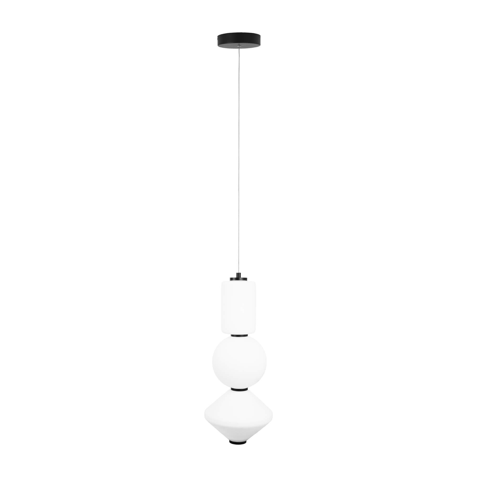 Maxlight Akiko - lampe suspendue - Ø cm - 23W LED inclus - noir et opale