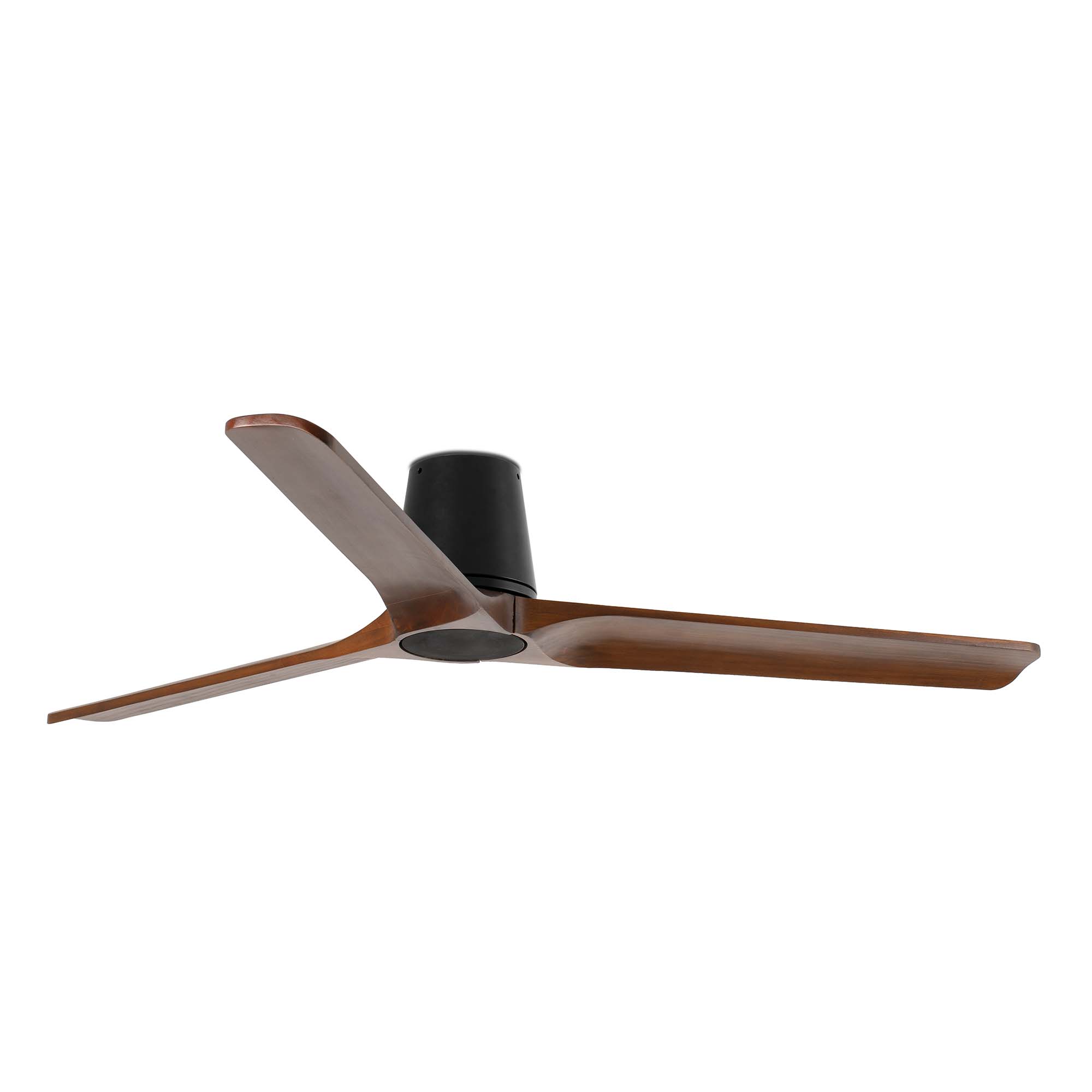 Faro Heywood Tub L - ventilateur de plafond - Ø - noir mat et noyer foncé