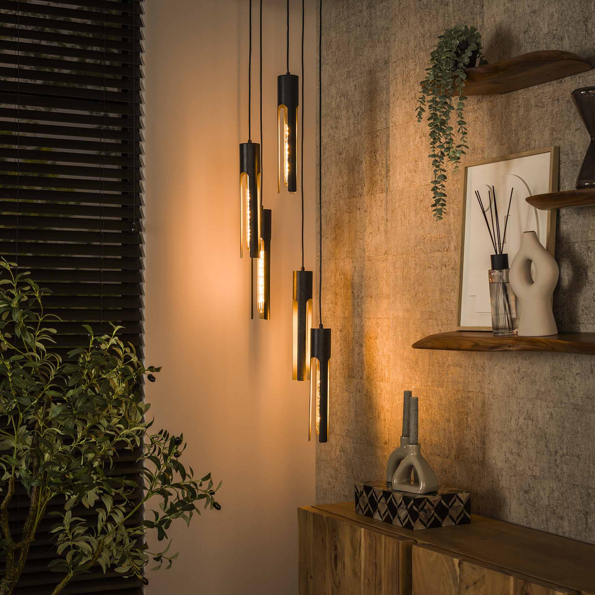 Vico Tube - lampe suspendue - - noir