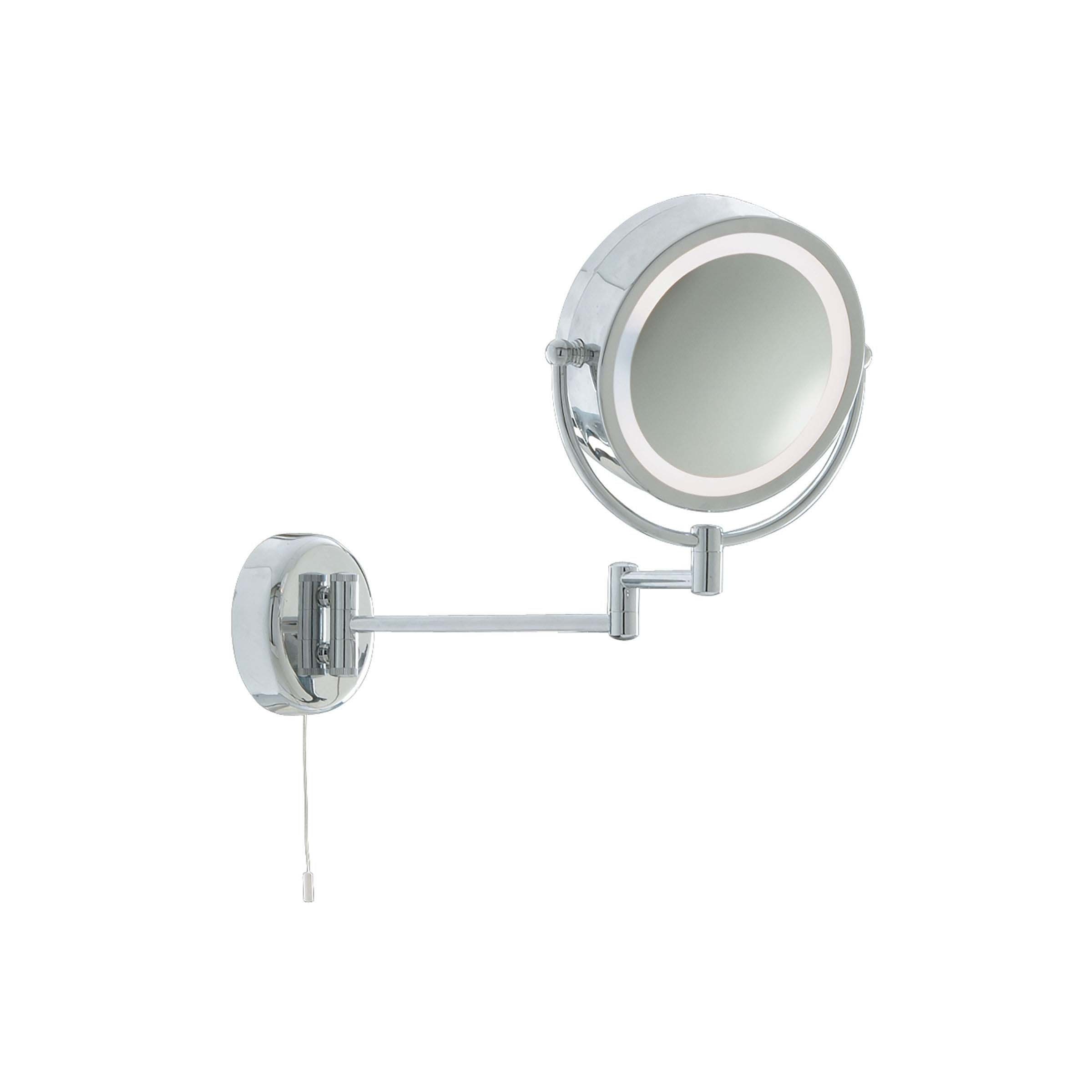 Searchlight Miroirs de salle de bains - miroir avec éclairage et interrupteur à tirette - cm - IP44 - chrome