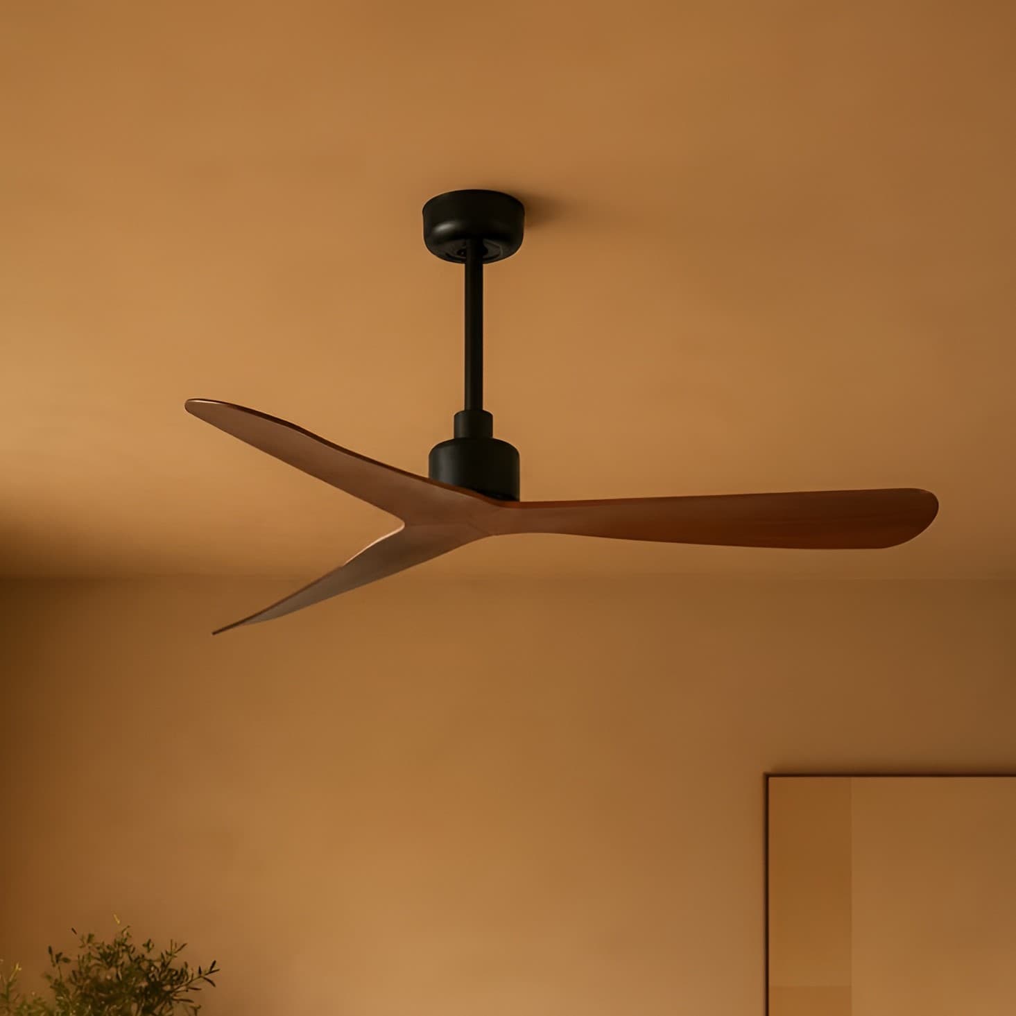 Faro Rocker M - ventilateur de plafond - Ø - noir mat et noyer