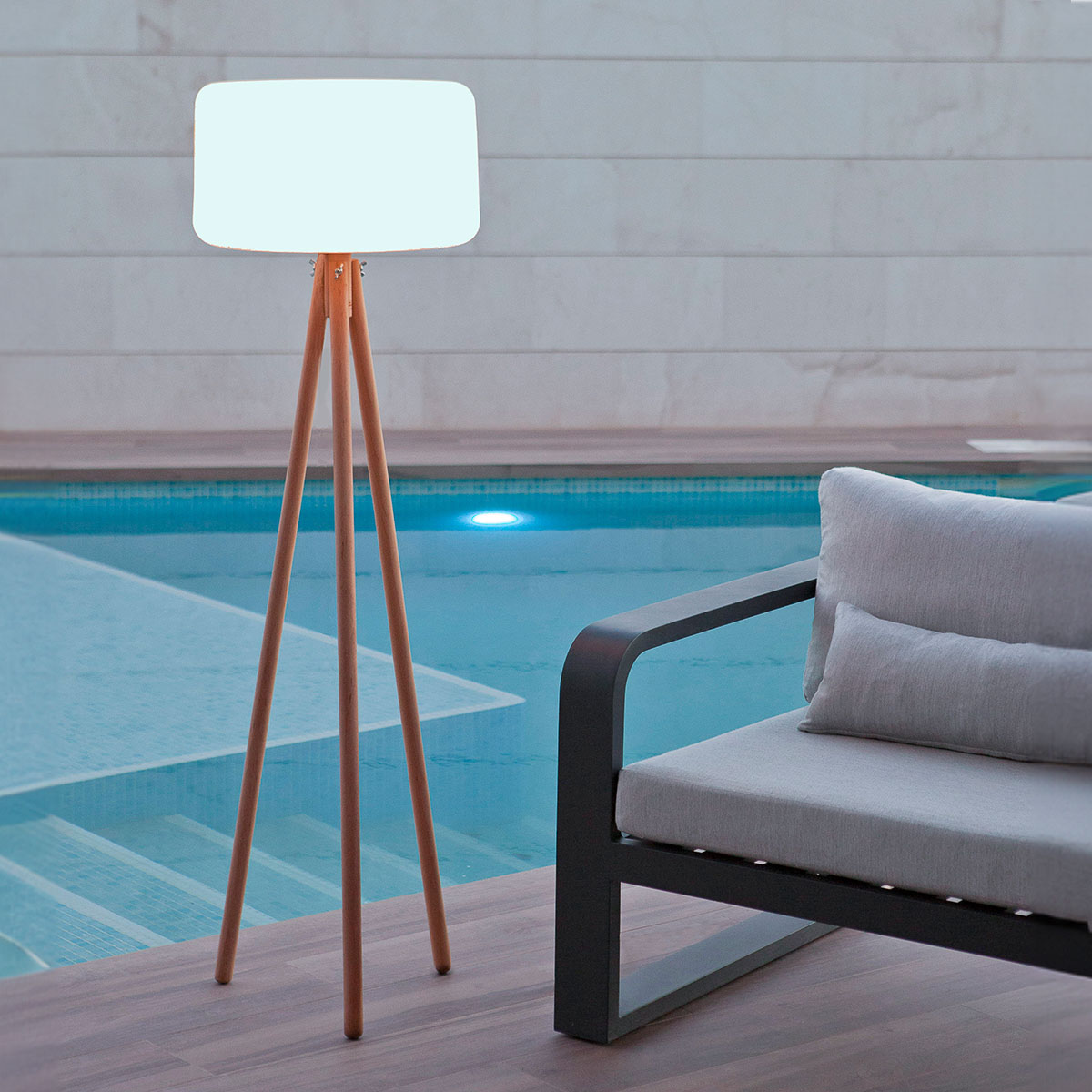 New Garden Chloe - lampadaire rechargeable avec panneau solaire - Ø cm - 4,5W LED dimmable inclus - IP65 - blanc