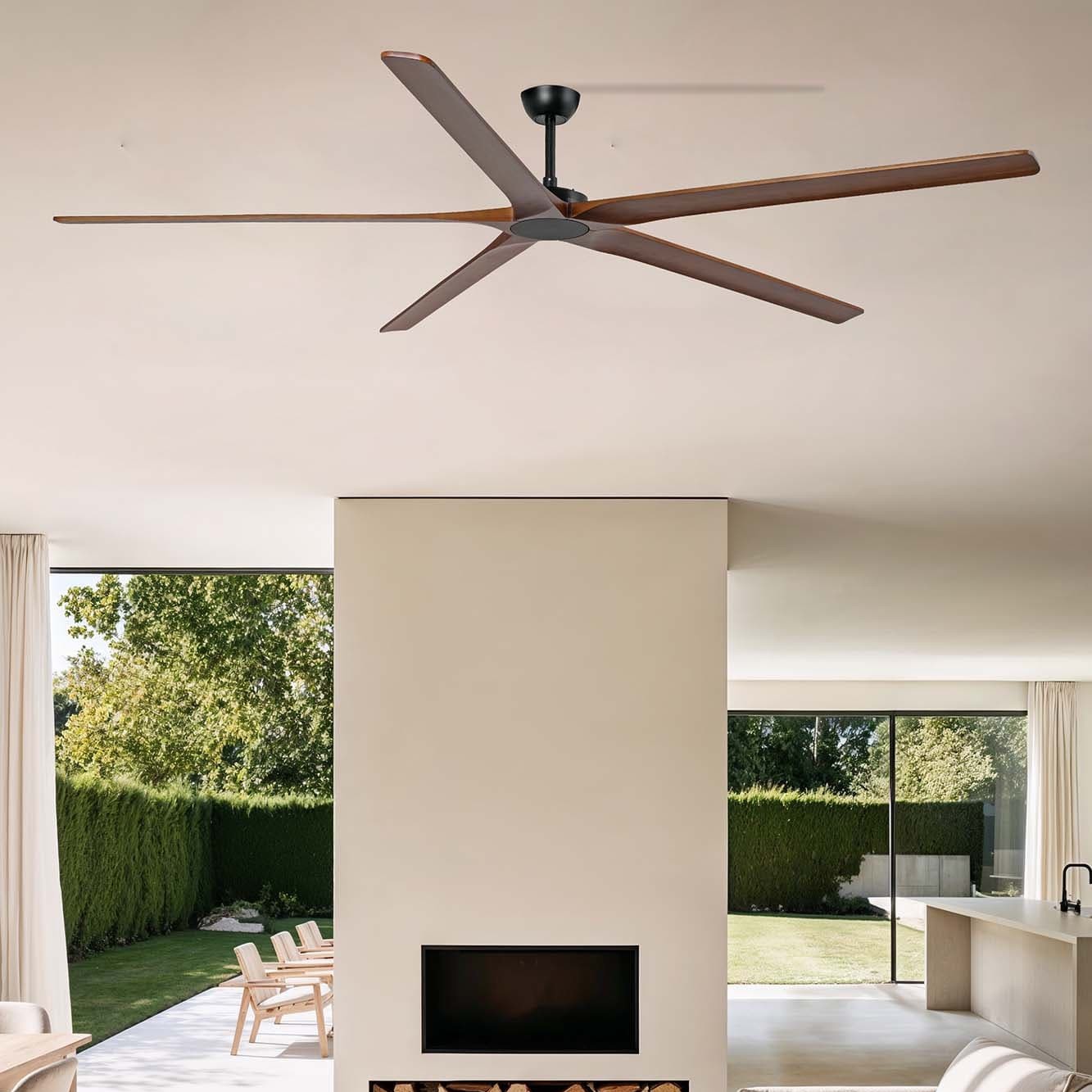 Faro Bigwood L - ventilateur de plafond - Ø - noir mat et noyer foncé