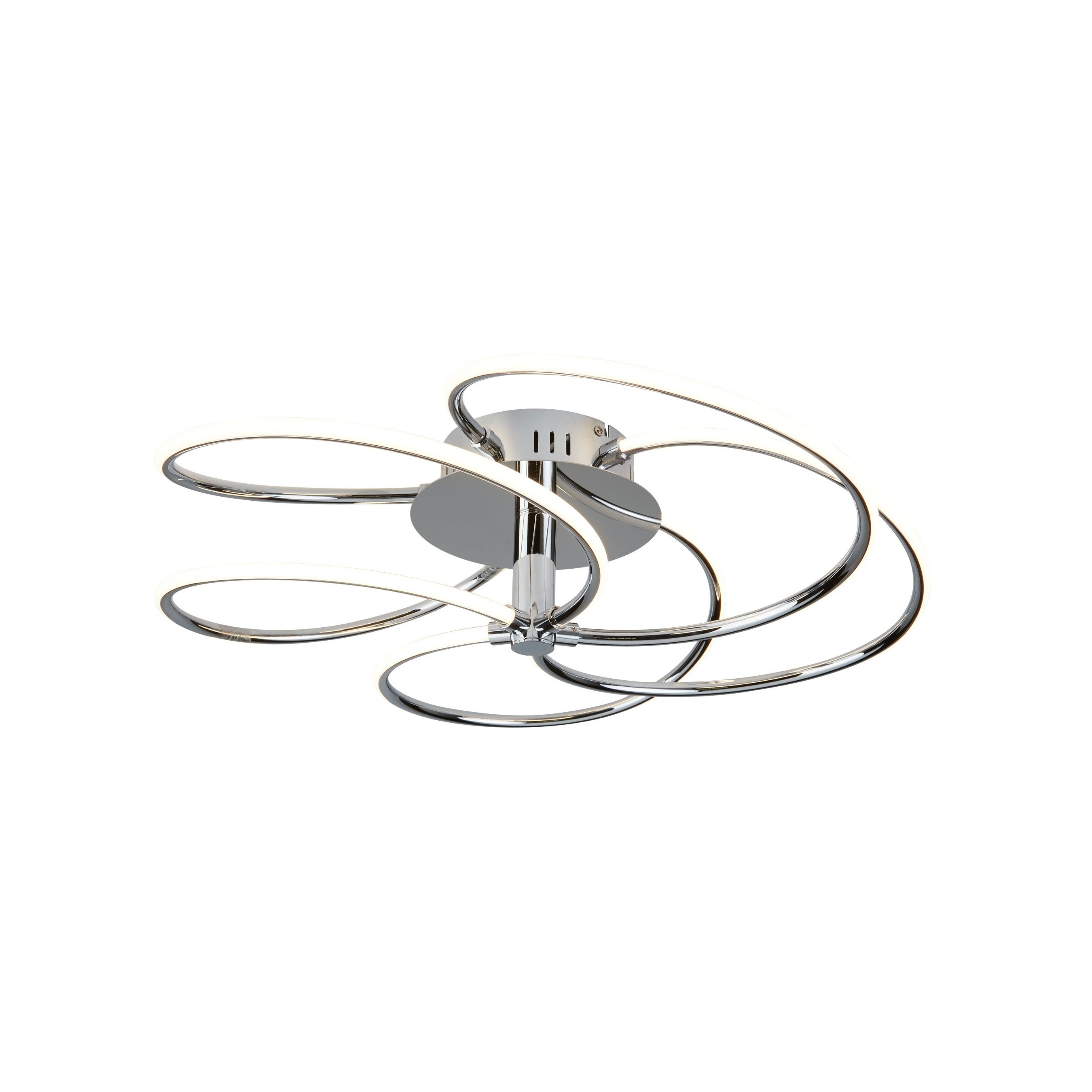 Searchlight Bardot - plafonnier - Ø cm - 43W LED inclus - chrome et blanc