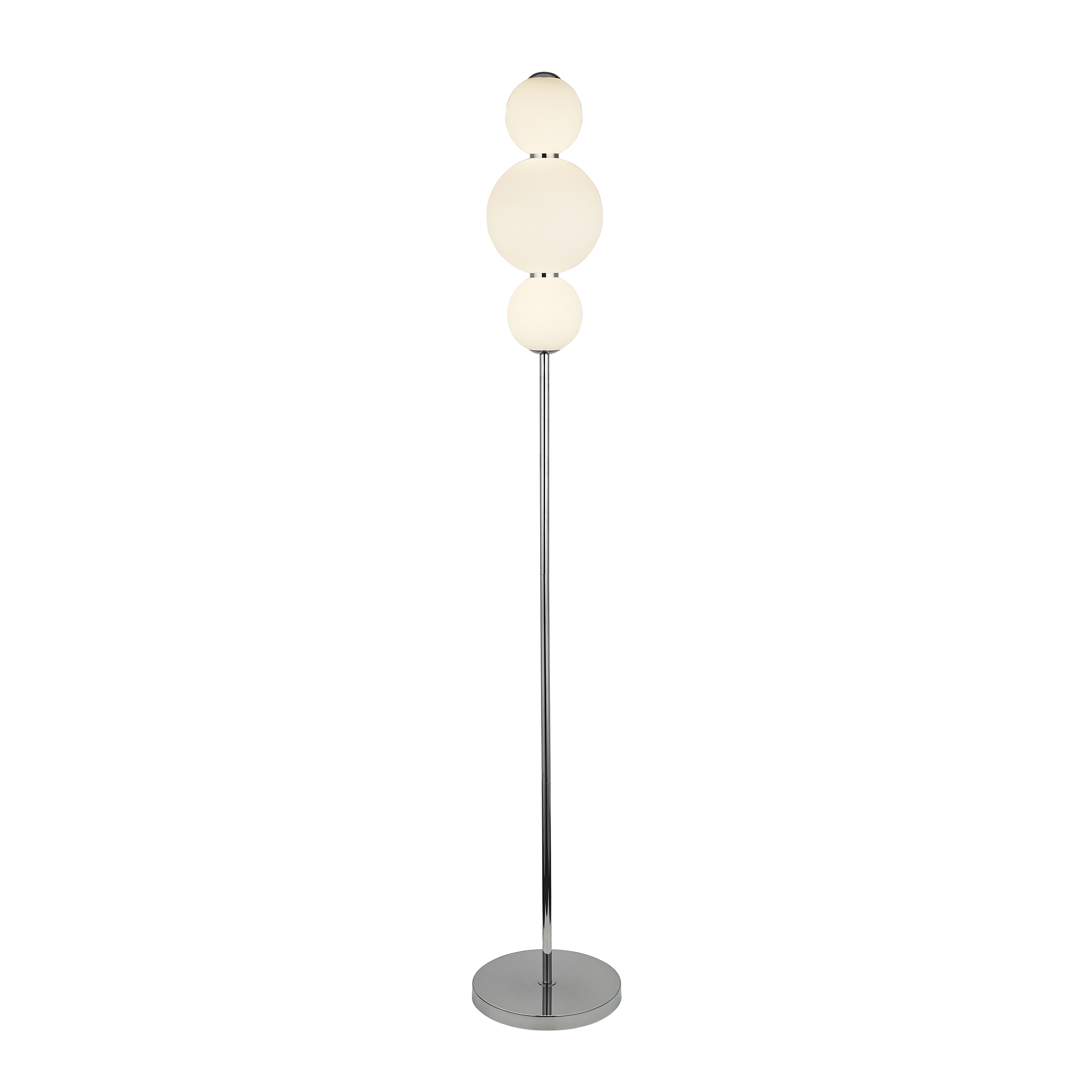 Searchlight Snowball - lampadaire - - 20W LED dimmable inclus - blanc et chrome