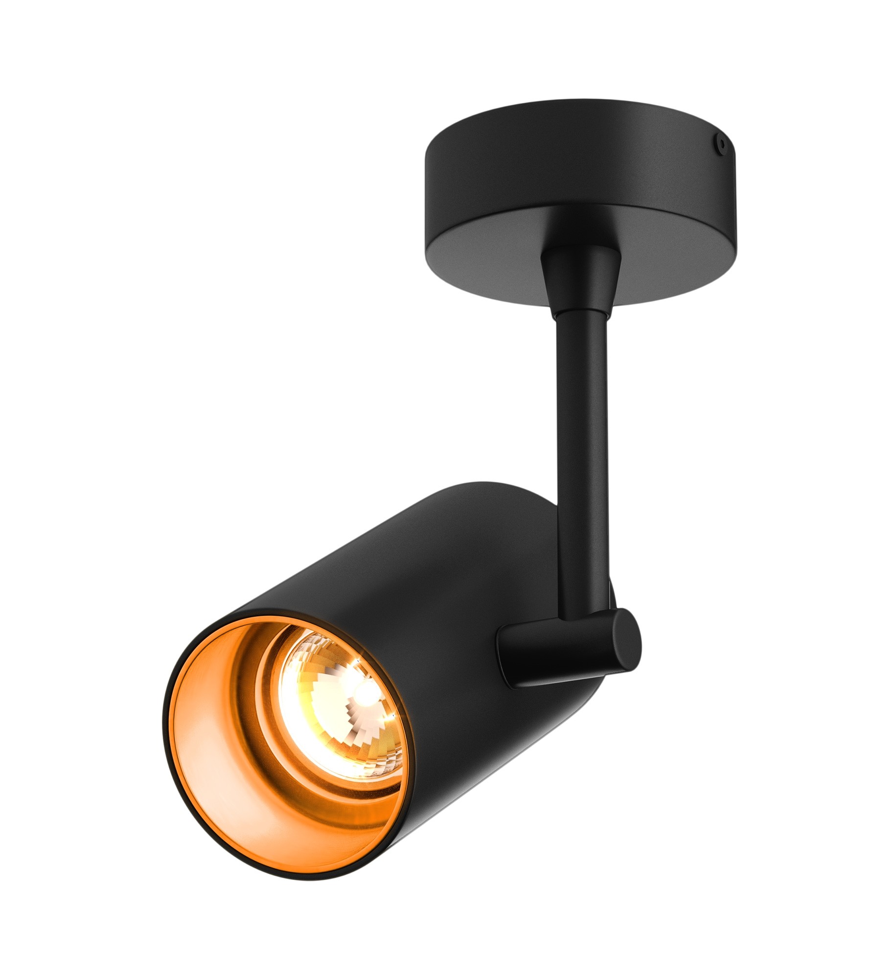 Zuma Line Tori SL 1 Next - spot avec rosace en saillie et encastrée - x 21,4 cm - noir et or orange