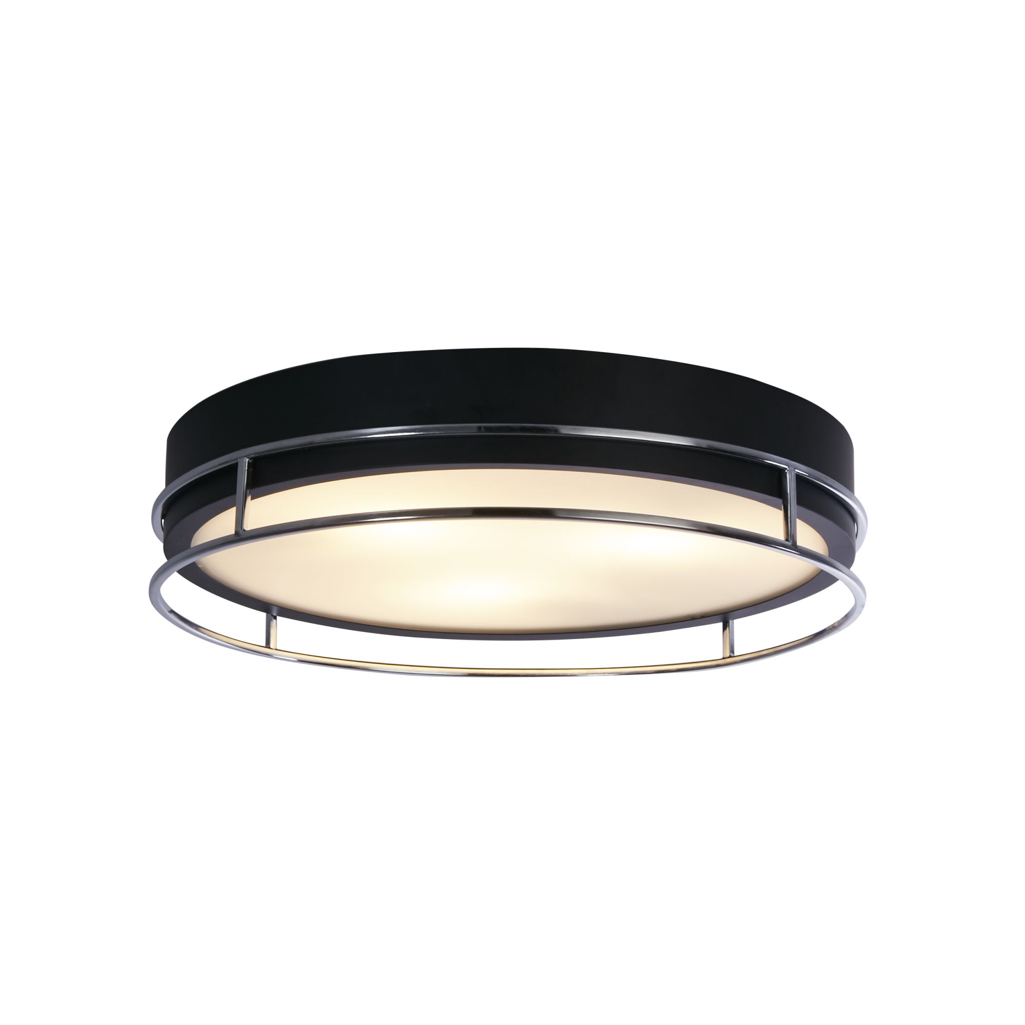 Searchlight Phoenix - plafonnier - Ø cm - IP44 - noir et chrome