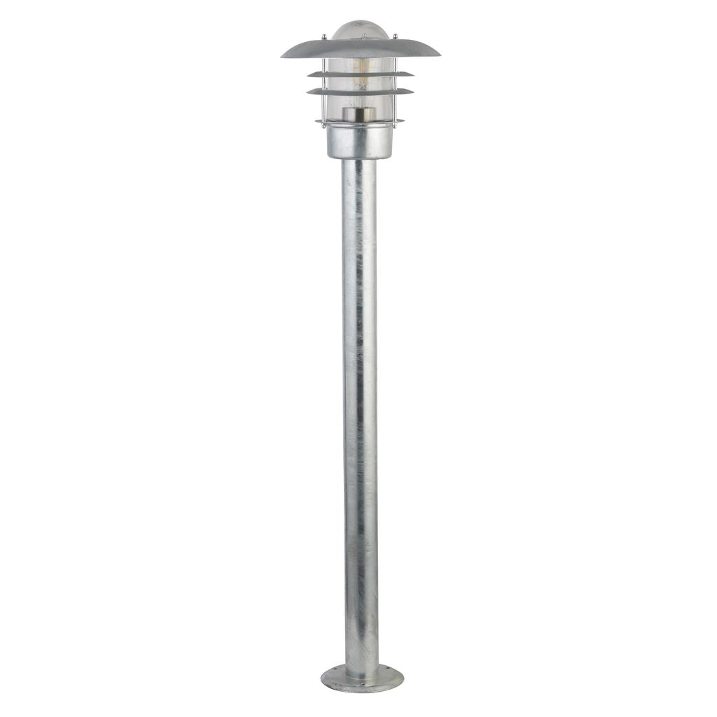 Searchlight Conrad - poteau de lanterne - Ø cm - IP44 - argent galvanisé