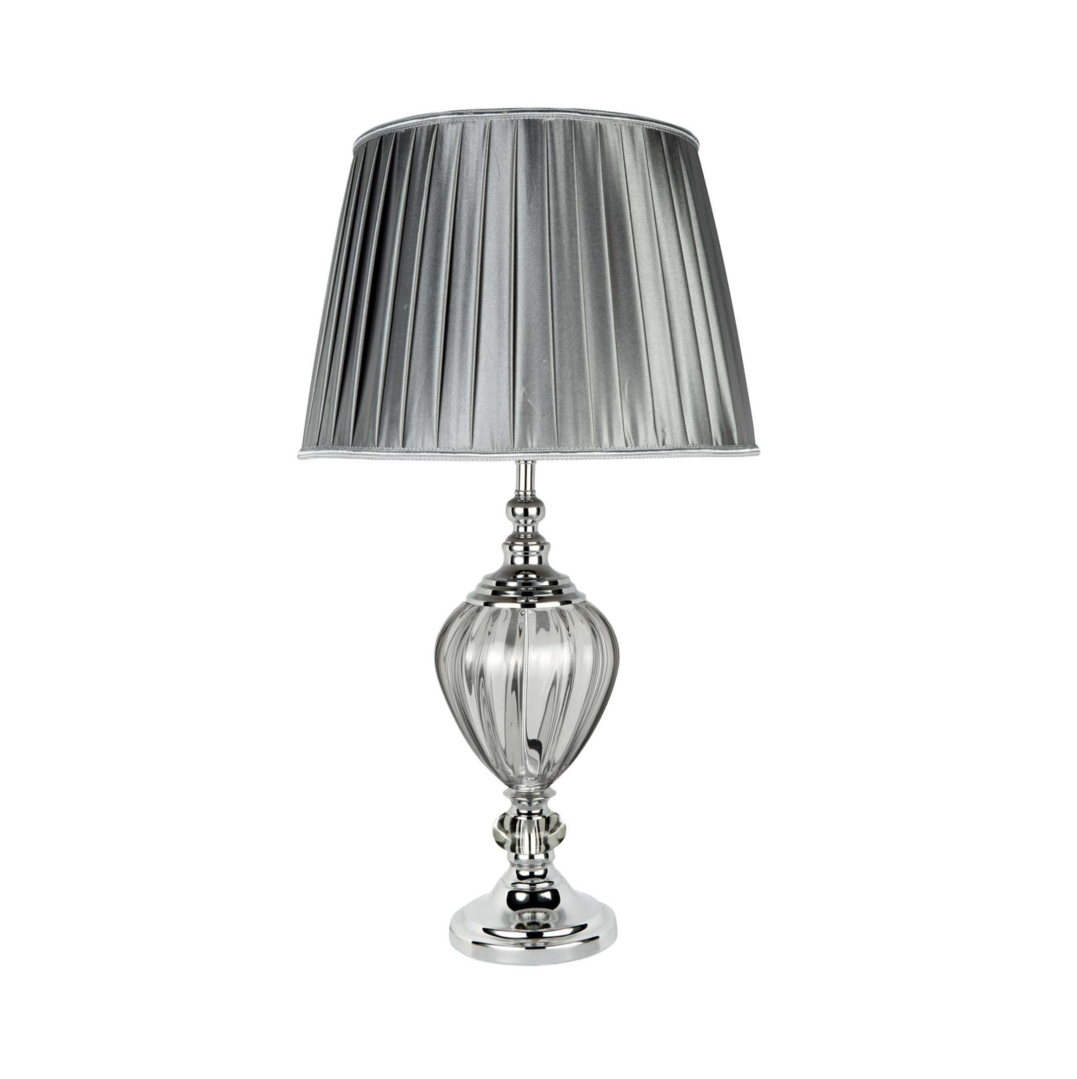 Searchlight Greyson - lampe à poser - Ø cm - chrome et gris