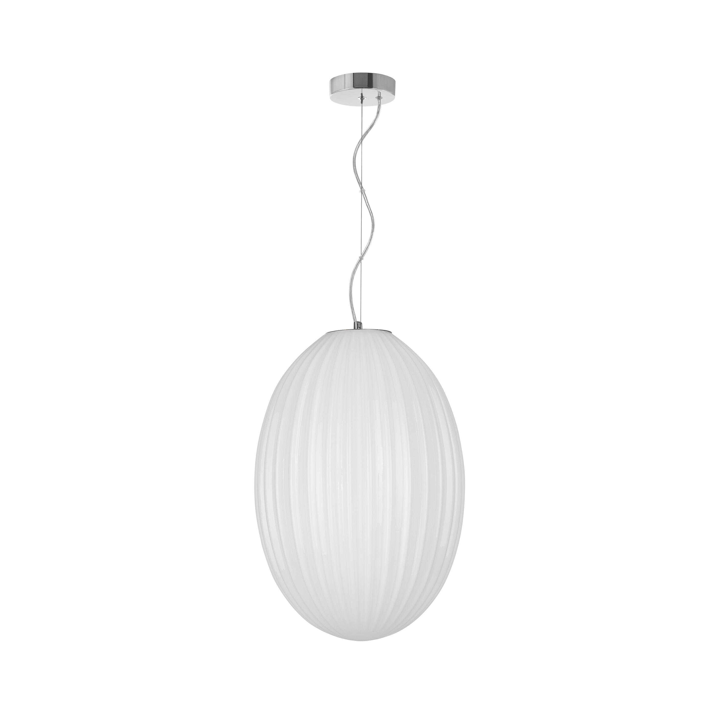 Nova Luce Hector - lampe suspendue - Ø cm - opale et chrome