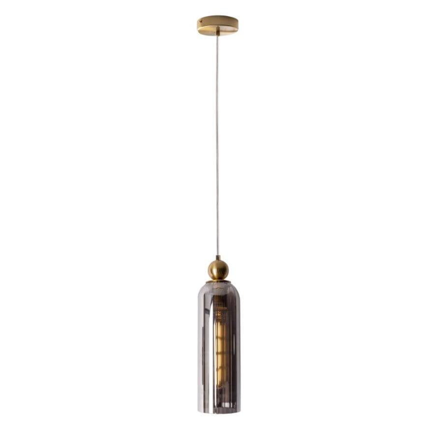 Maxlight Campanila - lampe suspendue - Ø cm - laiton et verre fumé