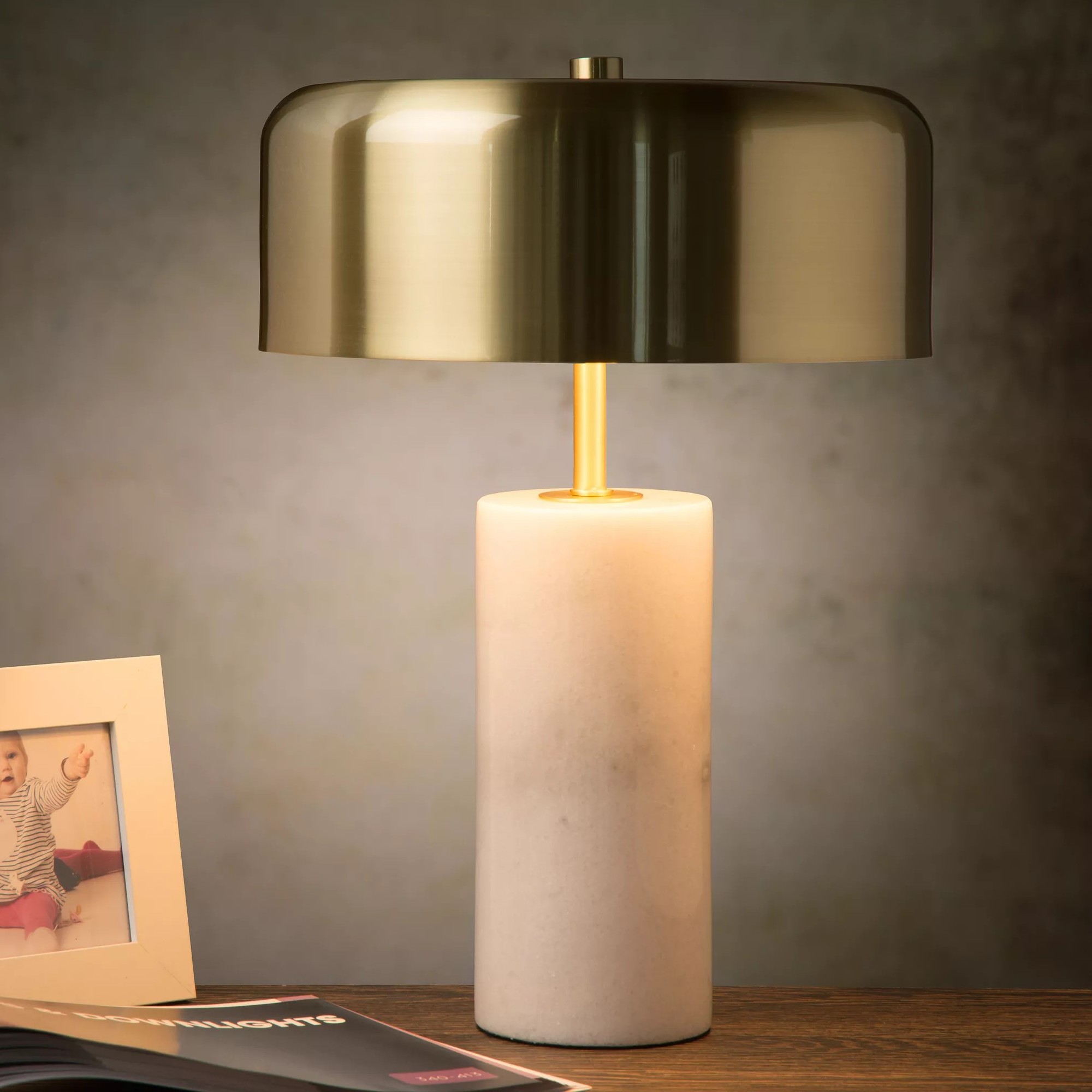 Lucide Mirasol - lampe à poser - 36,5 cm - blanc et or