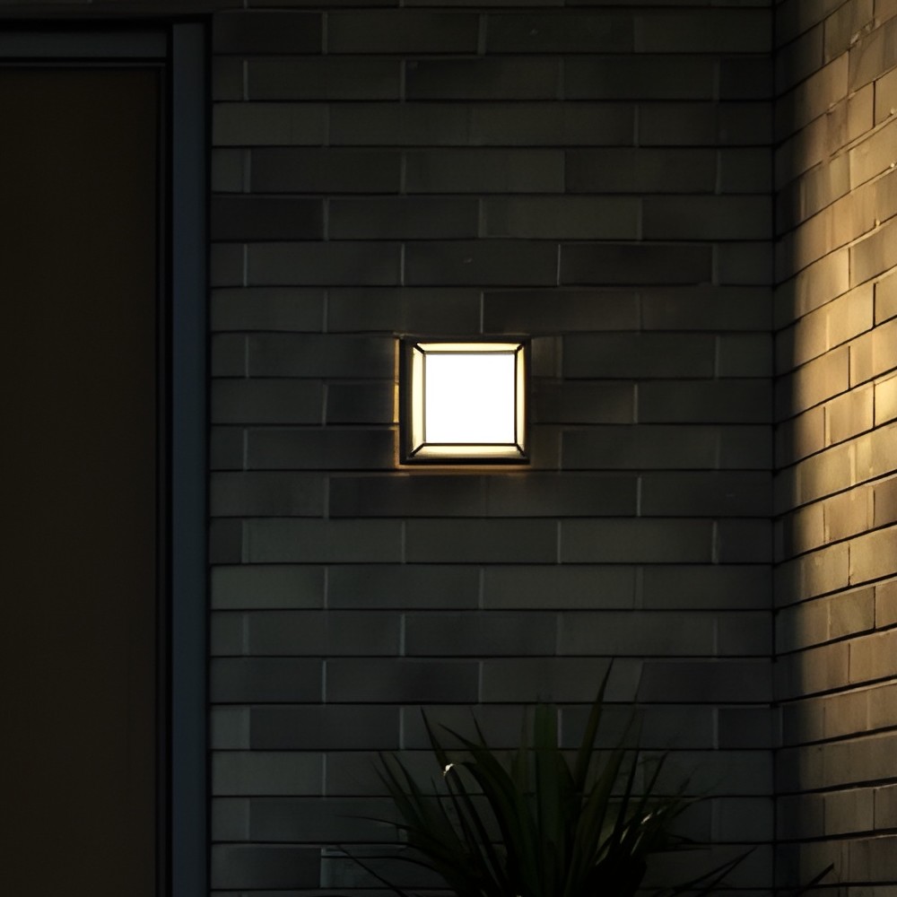 Nordlux Oliver - plafonnier/mural - 2 couvercles inclus - 17,5 x 17,5 x 7 cm - 9W LED inclus - IP54 - noir