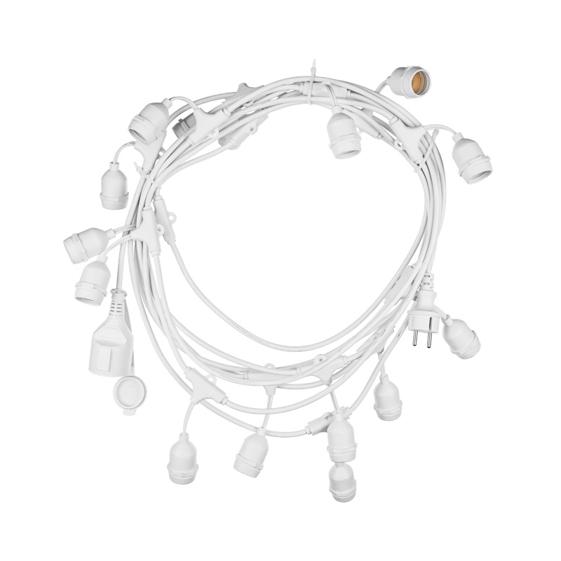 Century Italia Fiesta - guirlande lumineuse de 9,27 m dont 0,6 m de câble - 15 x E27 (hors ampoules) - IP44 - blanc
