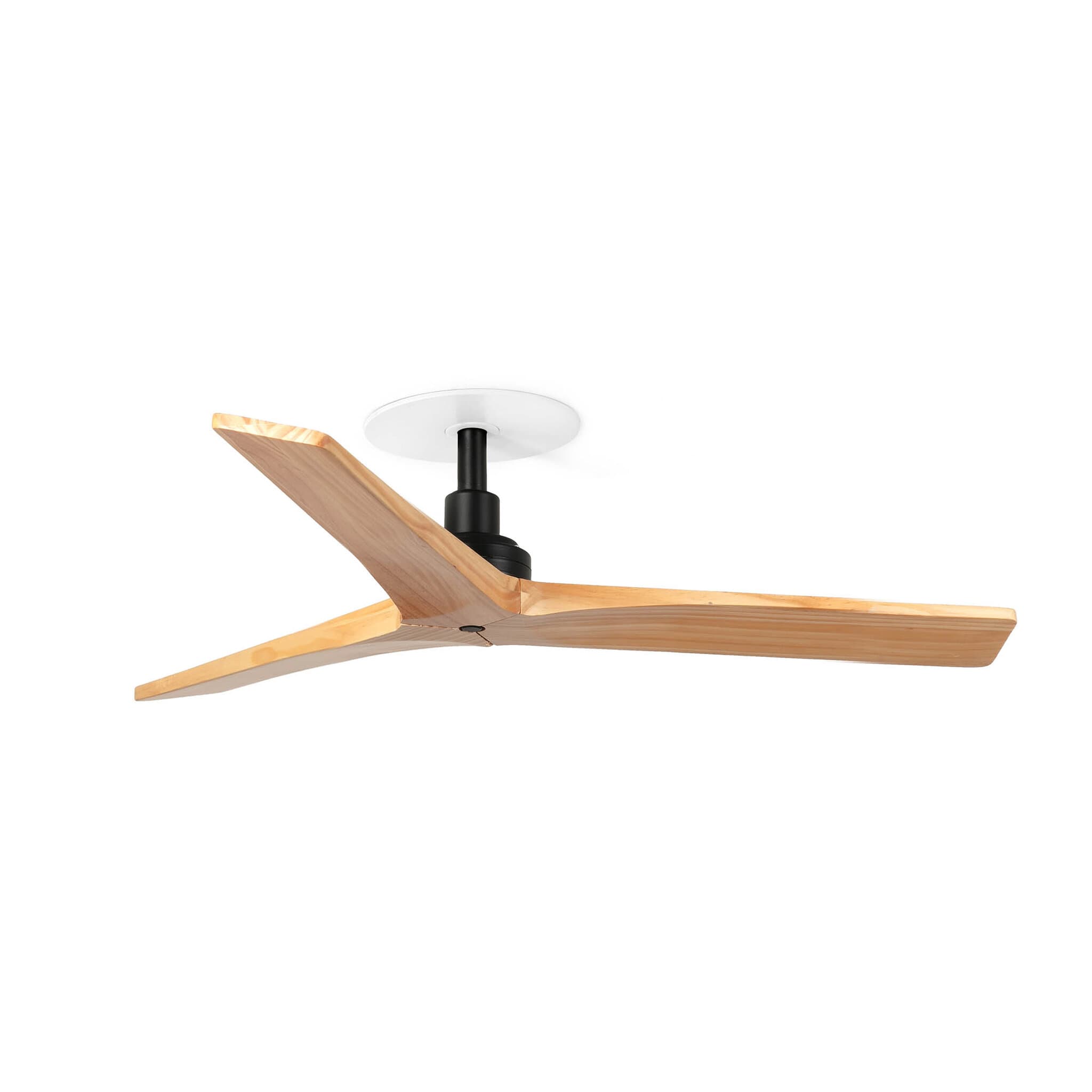 Faro Klim S - ventilateur de plafond avec rosace encastrée - Ø 92,5 cm - noir mat et pin