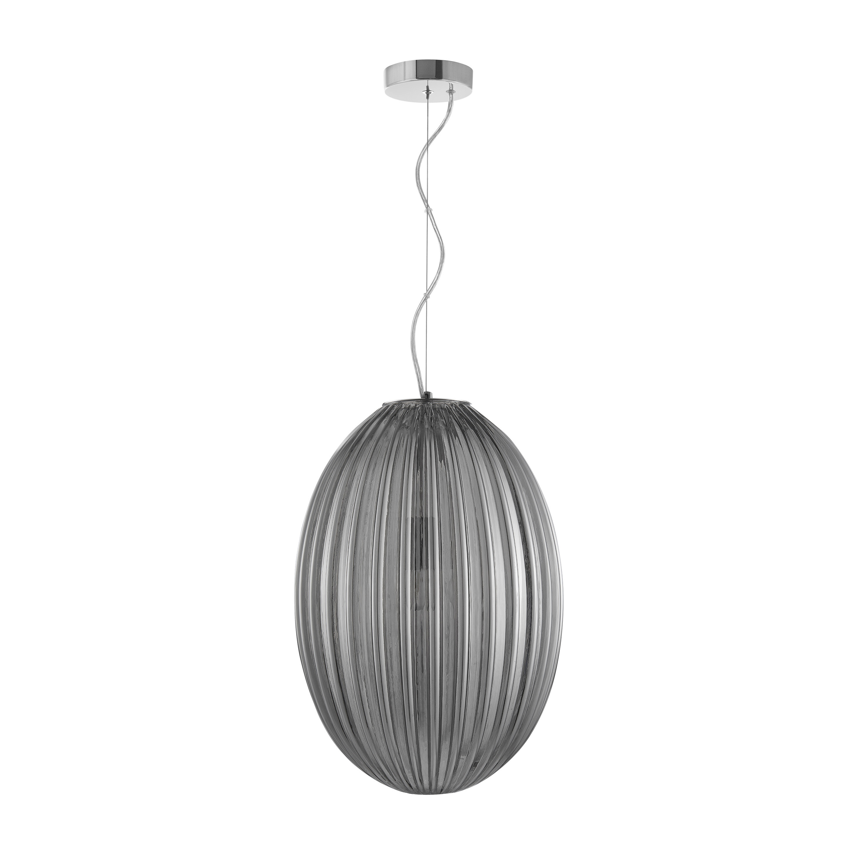 Nova Luce Hector - lampe suspendue - Ø cm - gris fumé et chrome