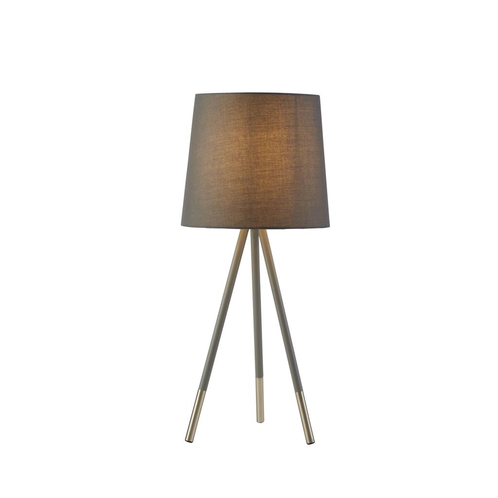 Searchlight Rio - lampe à poser - Ø cm - argent satiné et gris