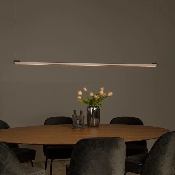 Lucide Braga - suspension avec capteur de mouvement à commande gestuelle - x 207,9 cm - LED dimmable 36 W incluse - café