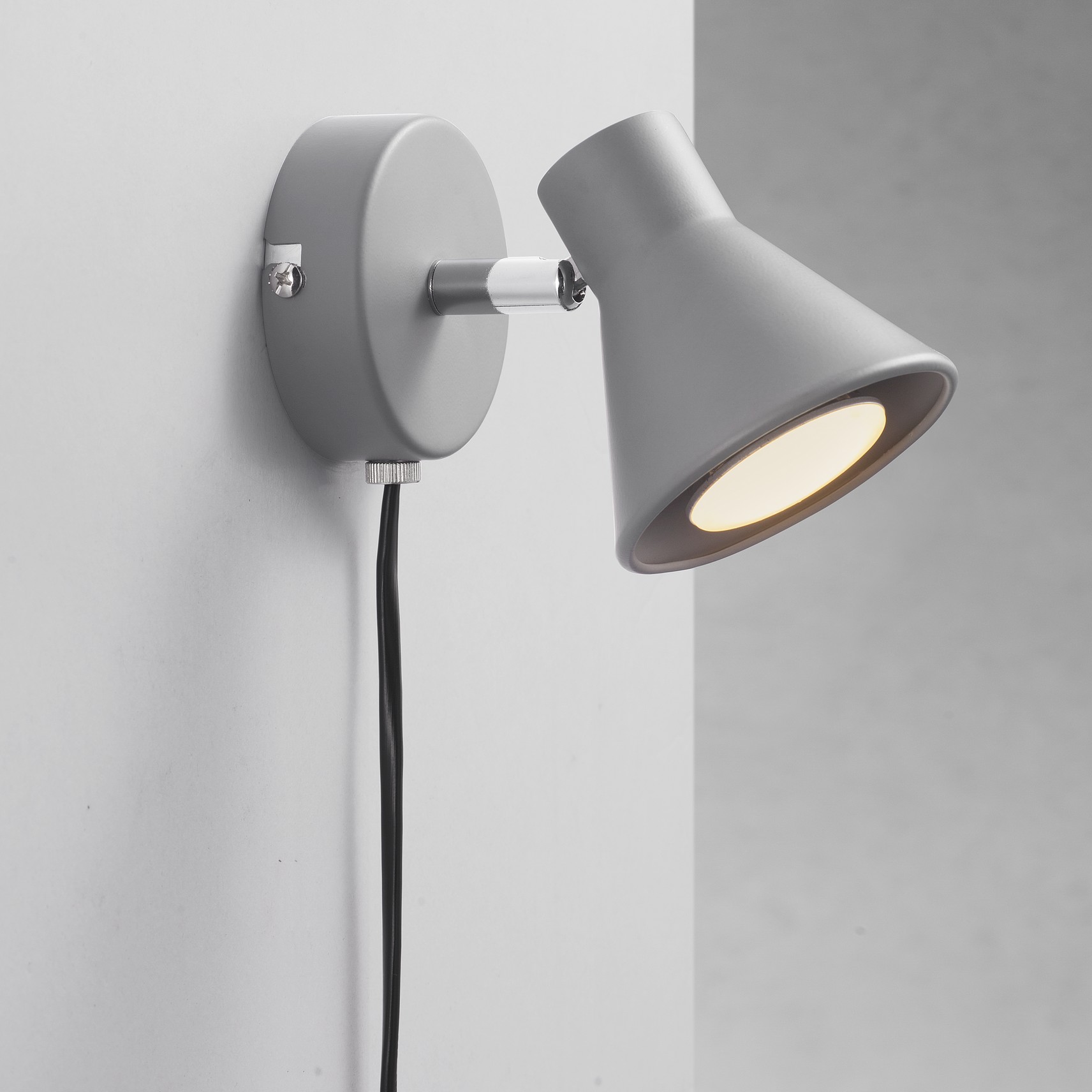 Nordlux Oak 9 - spot mural avec interrupteur - 8,6 x - gris