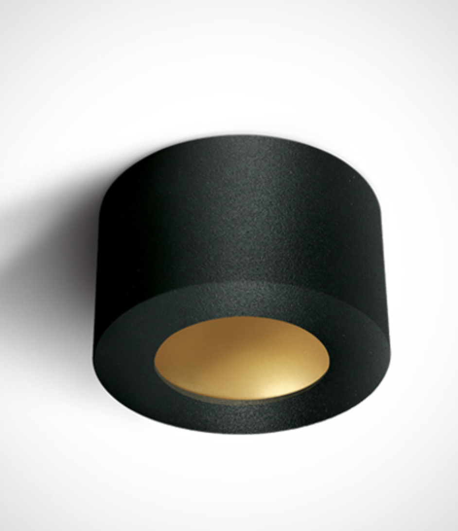 ONE Light - Black Cylinder LED - plafonnier - 8W non-dimmable LED inclus - Ø 10,7 x 6,4 cm - noir