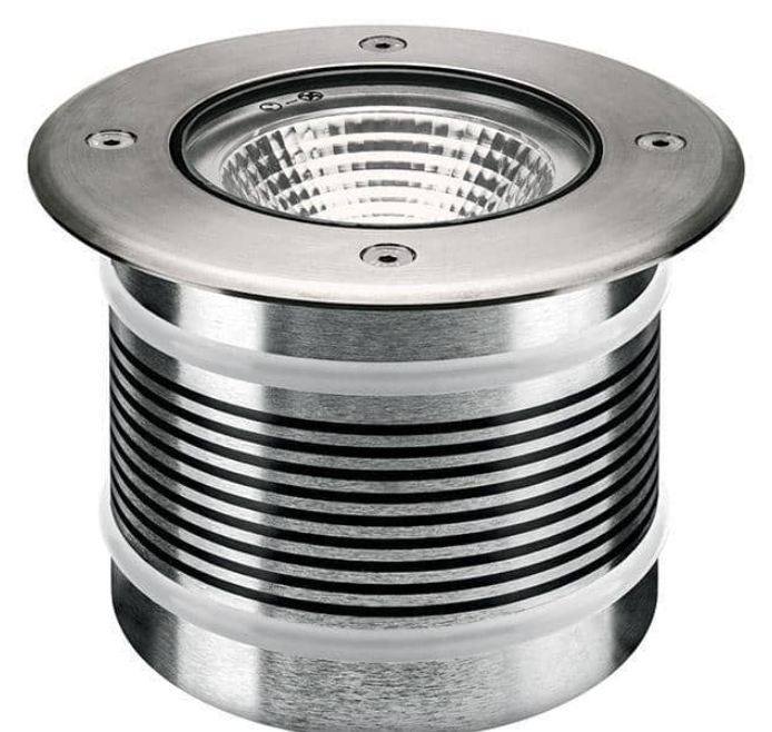 Spot intégré au sol pour l"extérieur - Ø 125 mm - 125 mm encastré - 10,2W inclus - IP67 - métal
