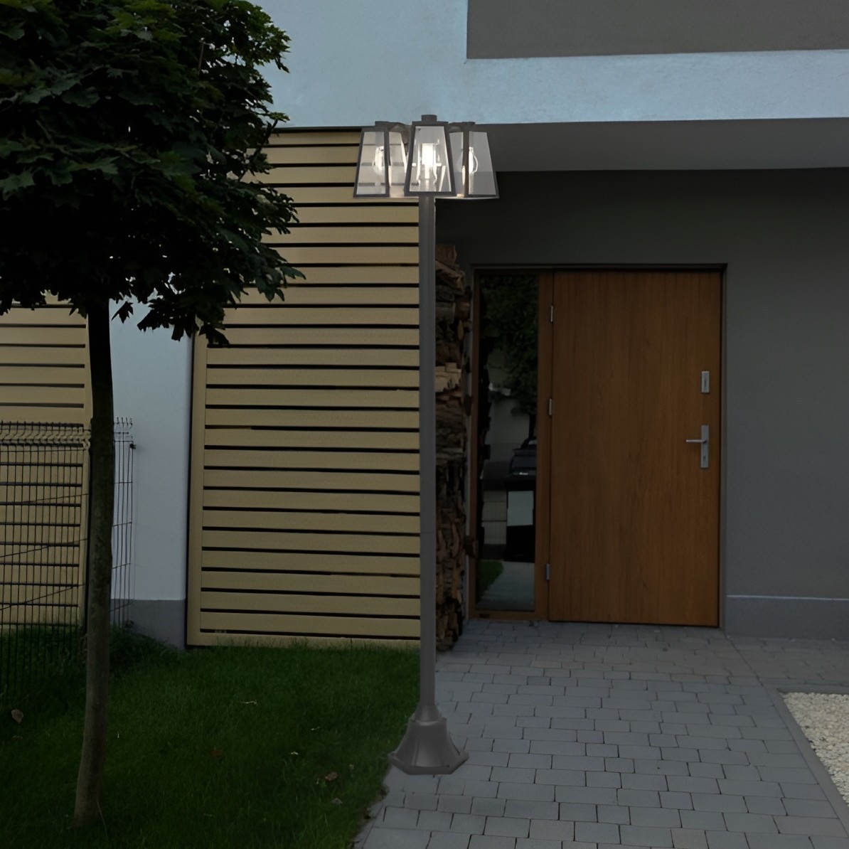 Lutec Fia - lampadaire - Ø 42,4 x 186,8 cm - IP44 - noir