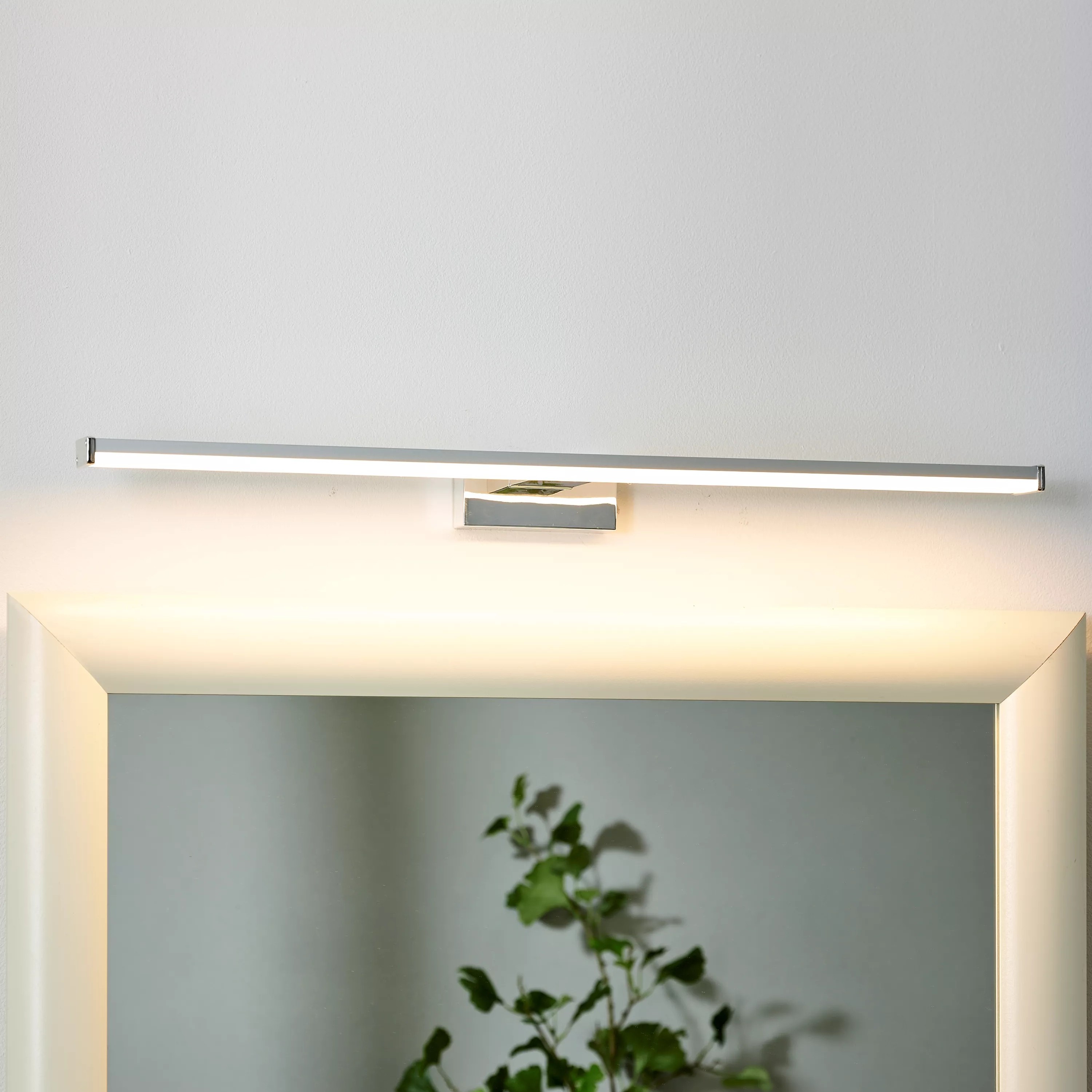Lucide Onno - éclairage miroir salle de bain - ,1 x 4,2 cm - 12W LED inclus - IP44 - chrome mat