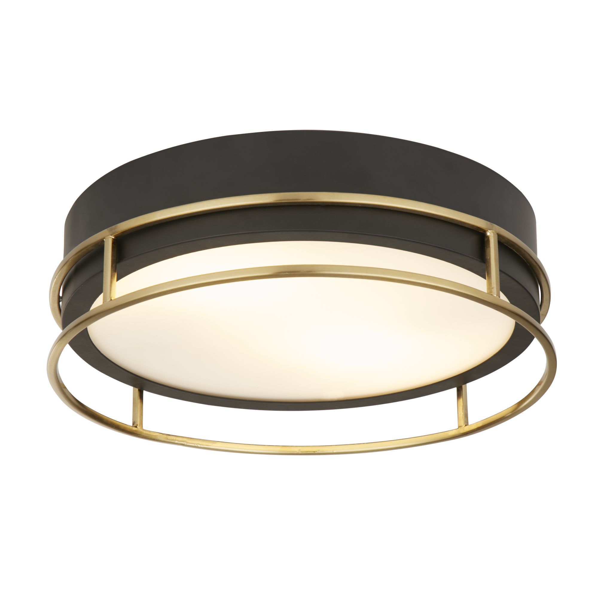 Searchlight Phoenix - plafonnier - Ø cm - IP44 - noir et laiton