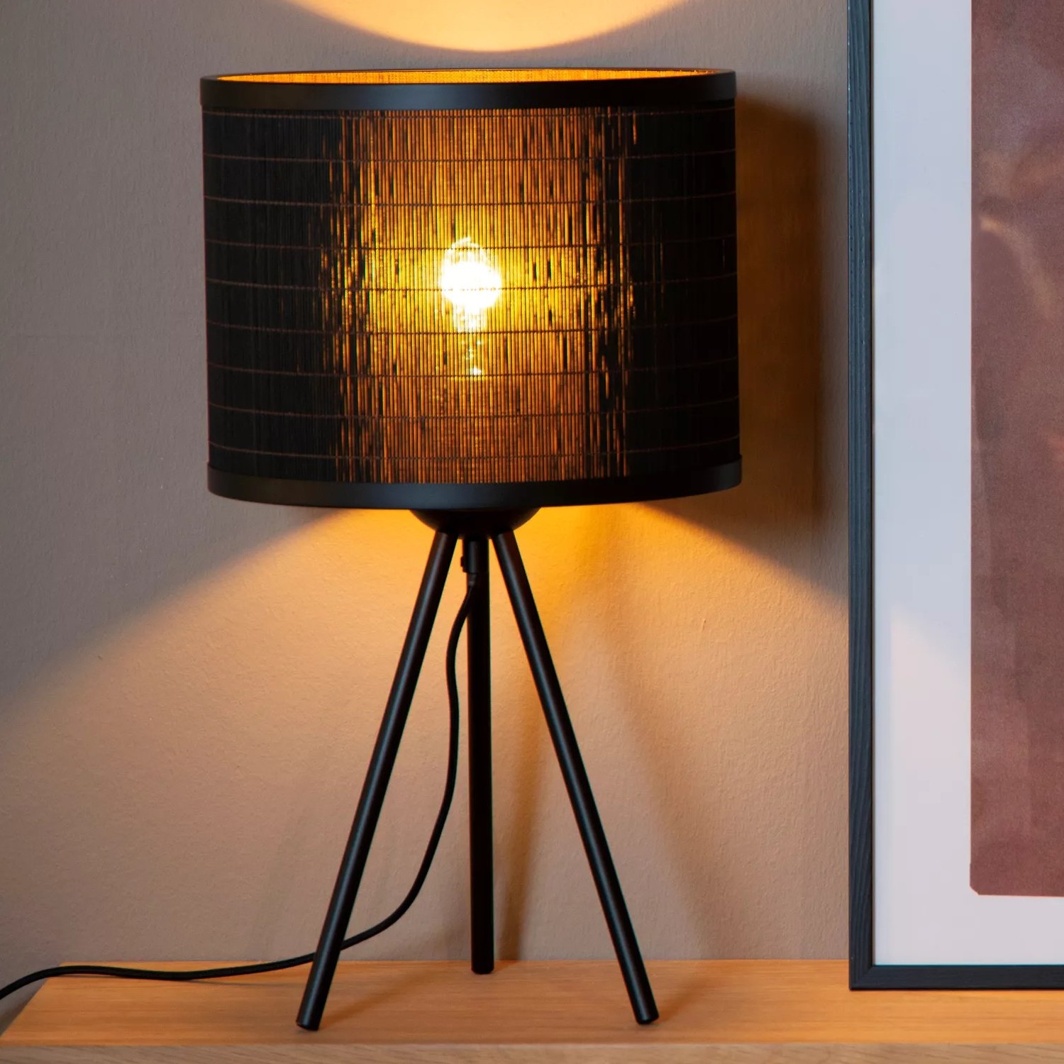 Lucide Tagalog - lampe à poser - Ø cm - noir
