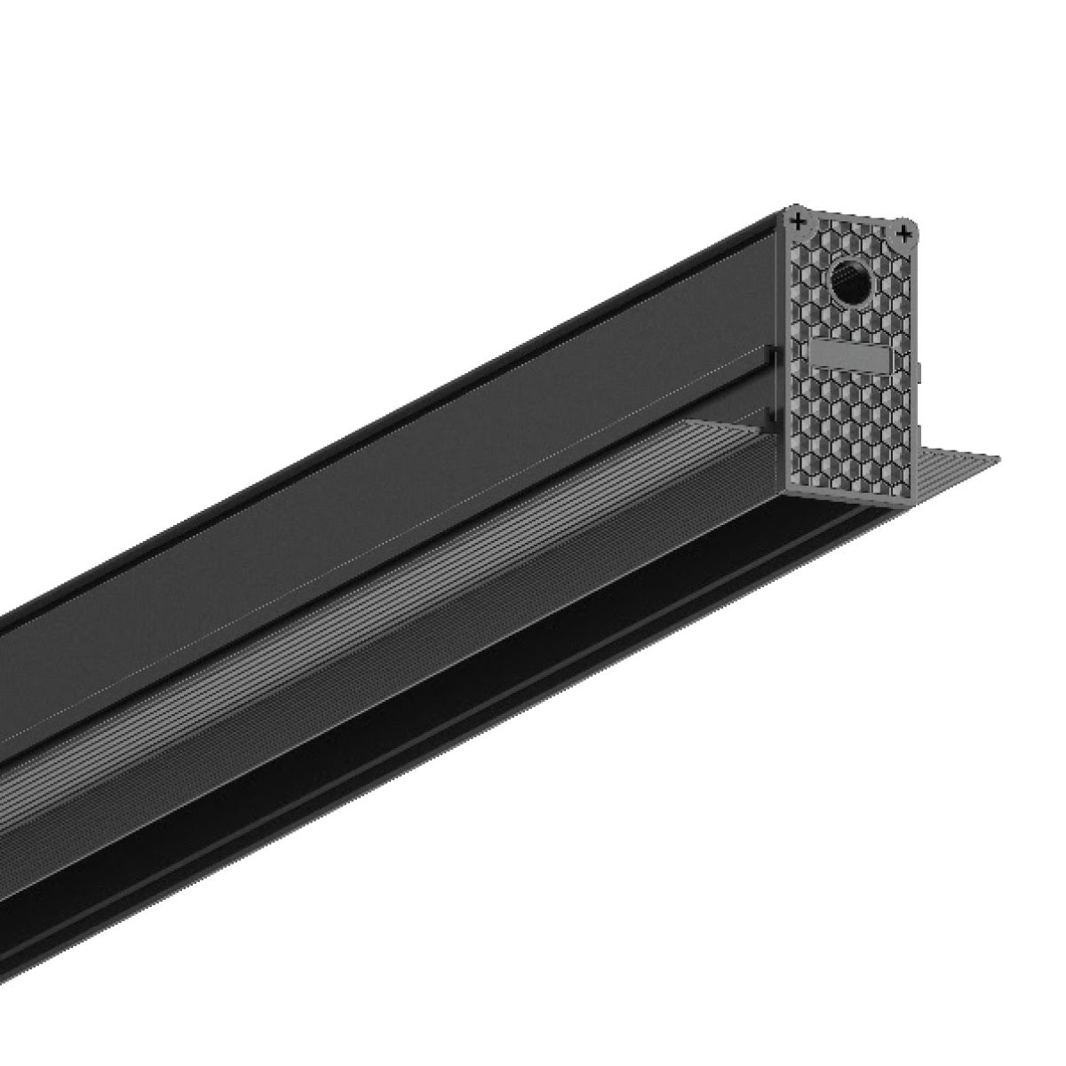 VK Lighting Eiva - système de rail magnétique - Profil encastré pour plaques de plâtre de 12 mm - 2,7 x 5,6 cm - dimmable DALI - noir