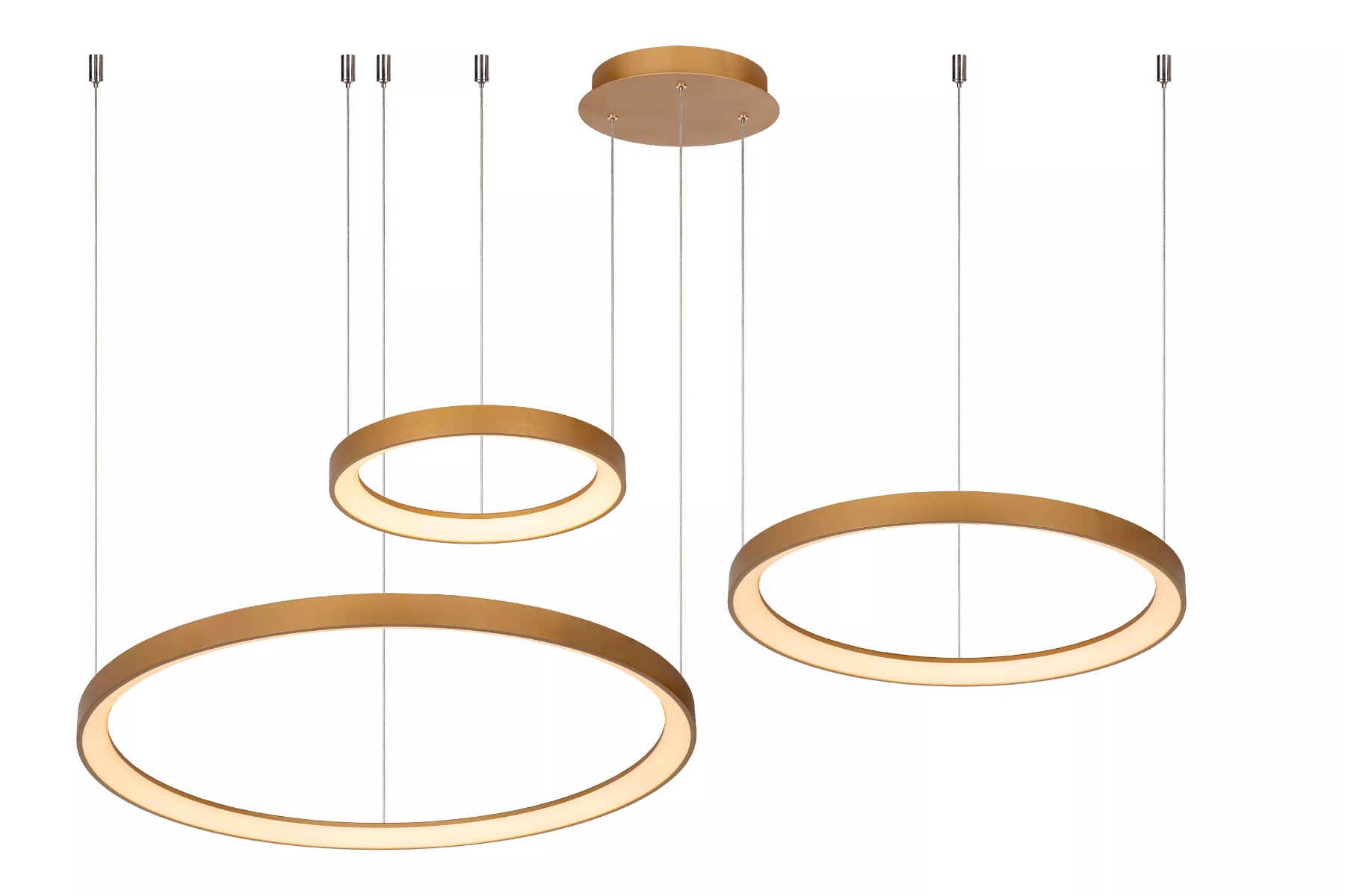 Lucide Vidal - lampe suspendue - Ø cm - 120W LED inclus - or mat/laiton.