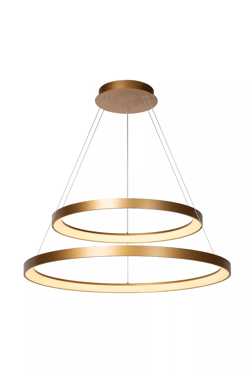 Lucide Vidal - lampe suspendue - Ø cm - 92W LED inclus - or mat/laiton.