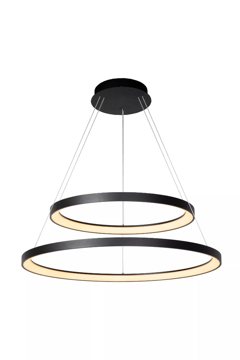 Lucide Vidal - lampe suspendue - Ø cm - 92W LED inclus - noir