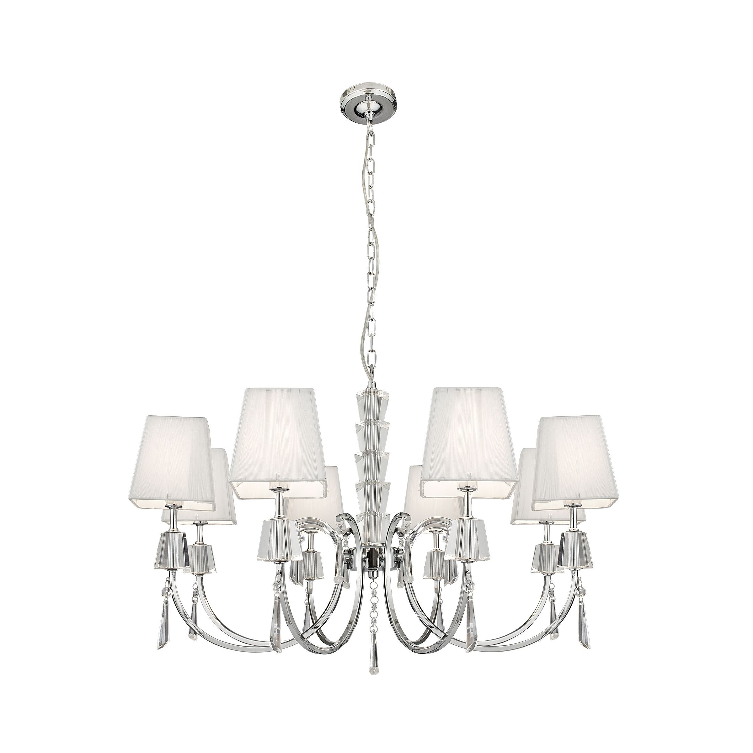 Searchlight Portico - lustre - Ø cm - chrome et blanc — vue 3