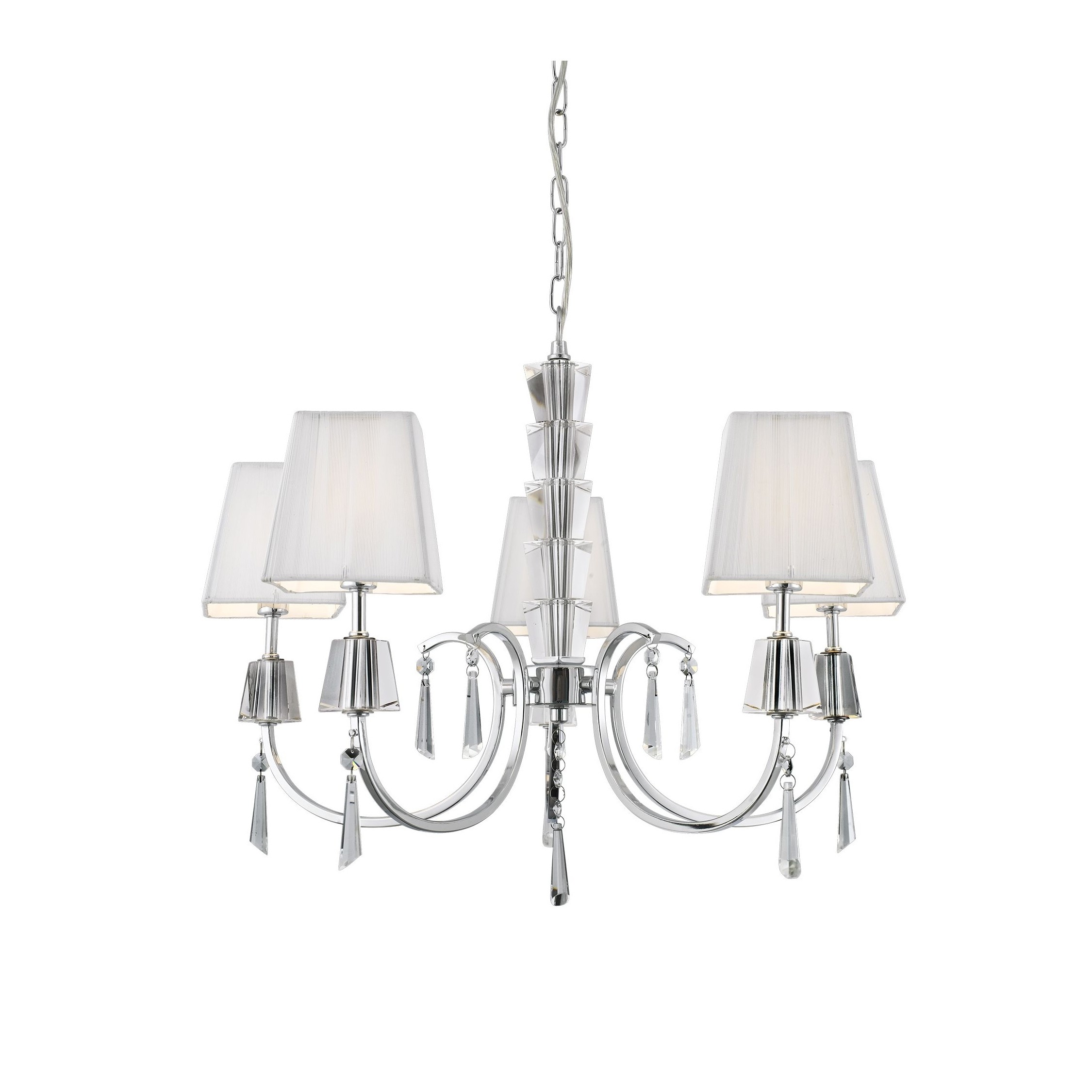 Searchlight Portico - lustre - Ø cm - chrome et blanc