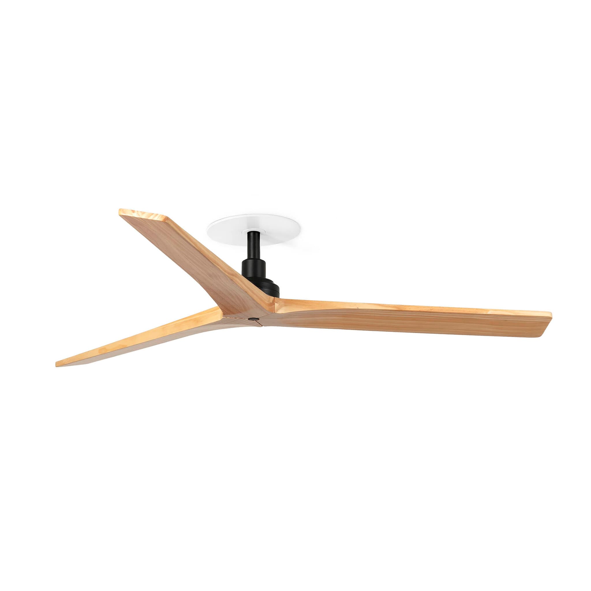 Faro Klim M - ventilateur de plafond avec rosace encastrée - Ø 125 cm - noir mat et pin