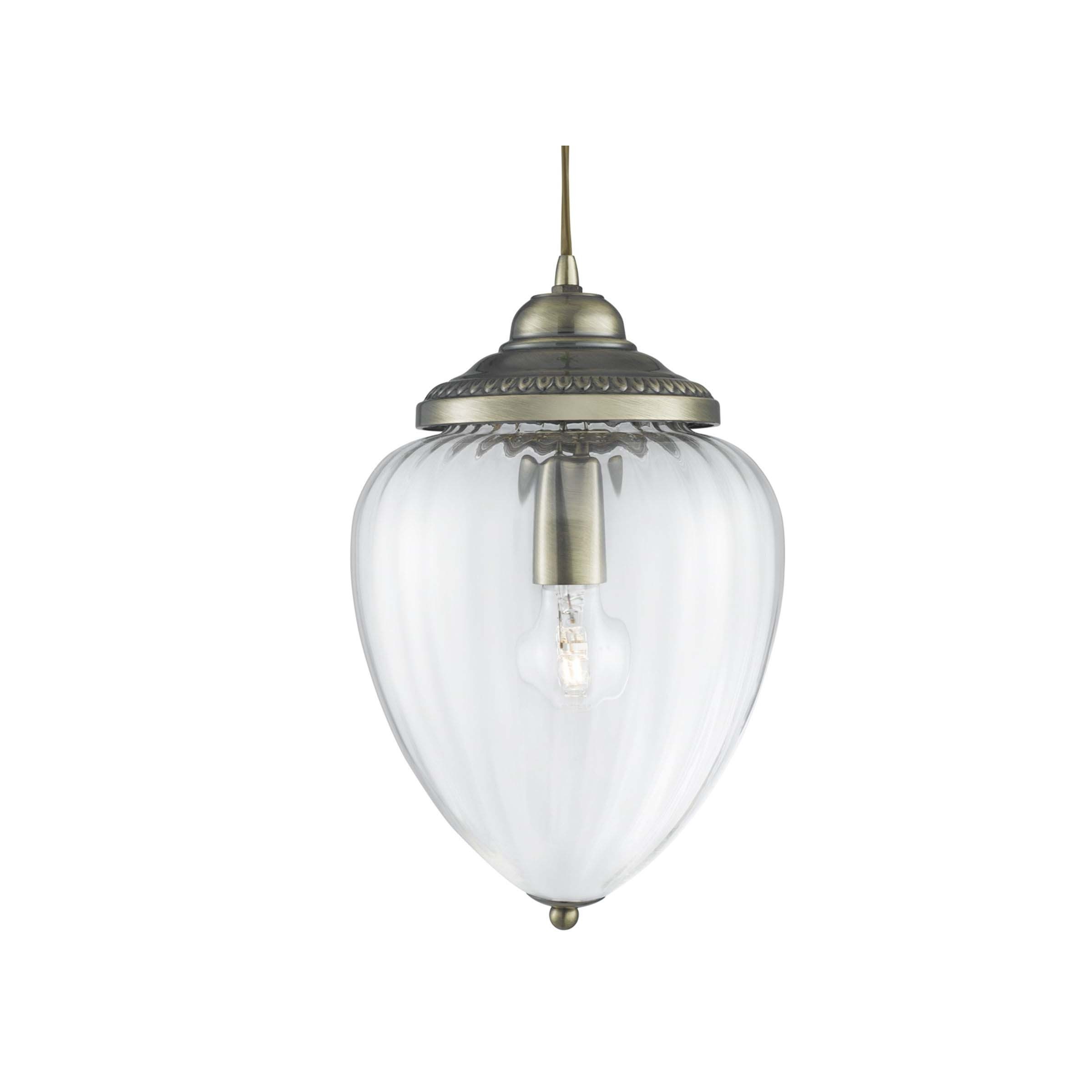 Searchlight Pineapple - lampe suspendue - Ø cm - laiton antique