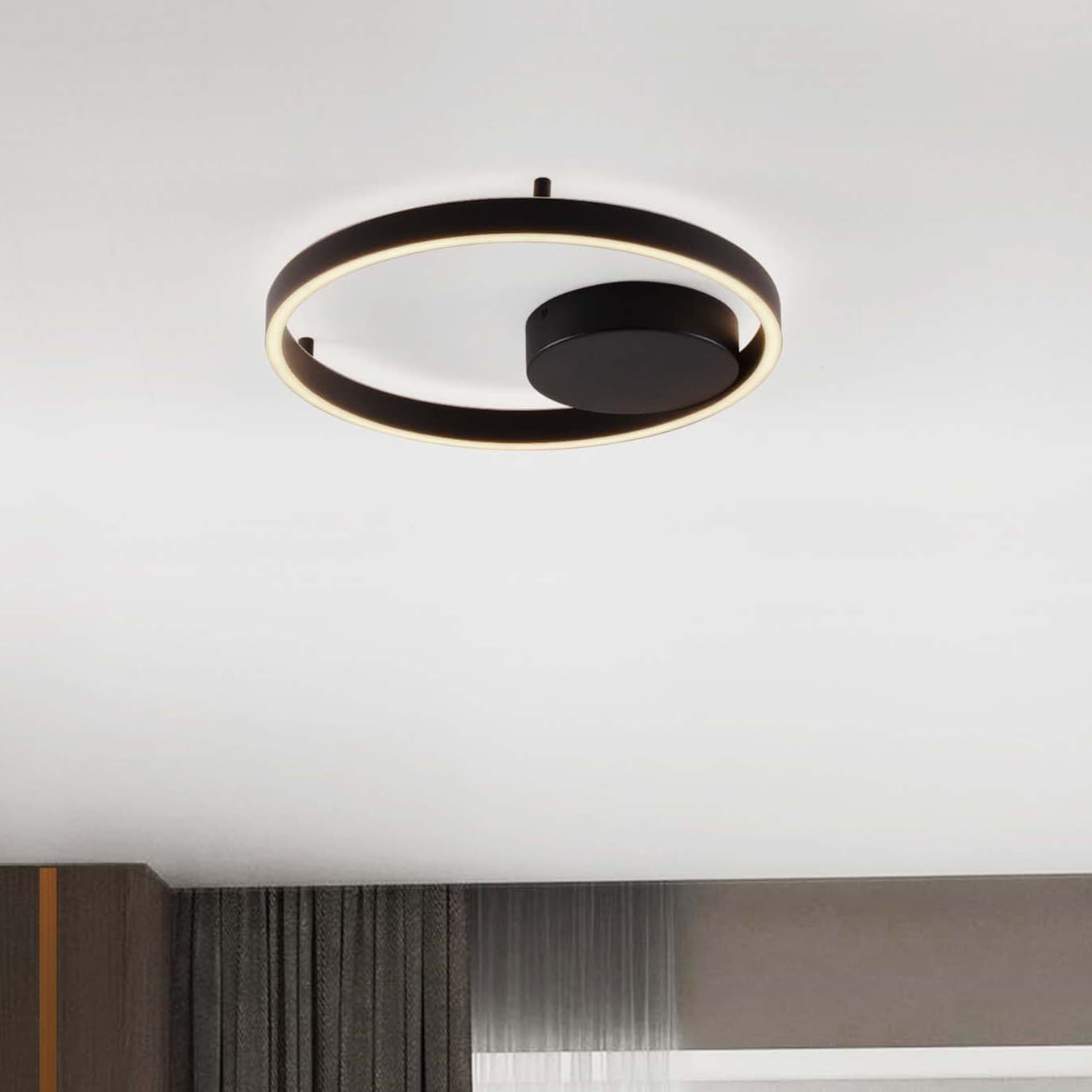Nova Luce Hedra - plafonnier - Ø cm - 40W dimmable LED inclus - noir sablé