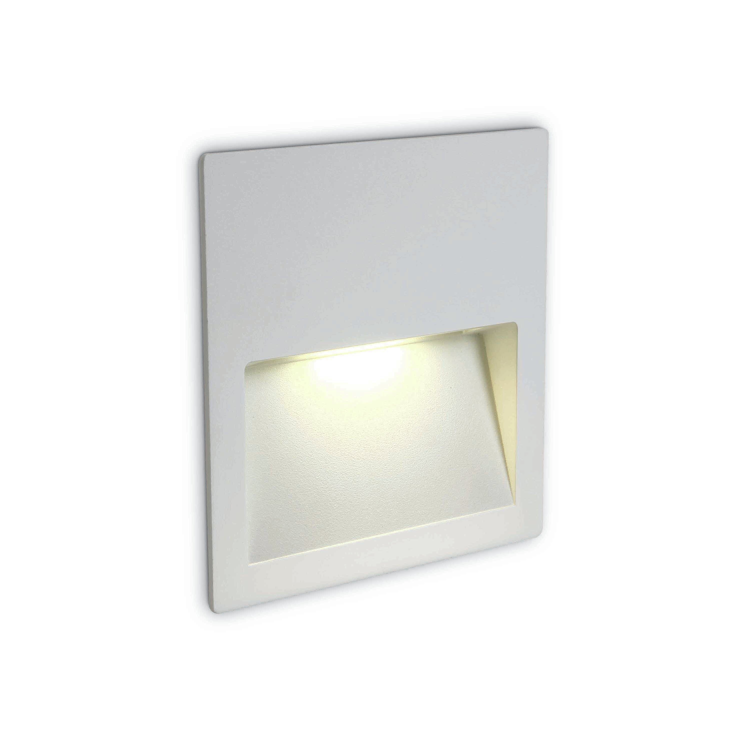 ONE Light Outdoor Dark Light Wall Recessed - applique murale encastrée - 11,5 x 11,5 x 3,5 cm - 4W LED inclus - IP65 - blanc